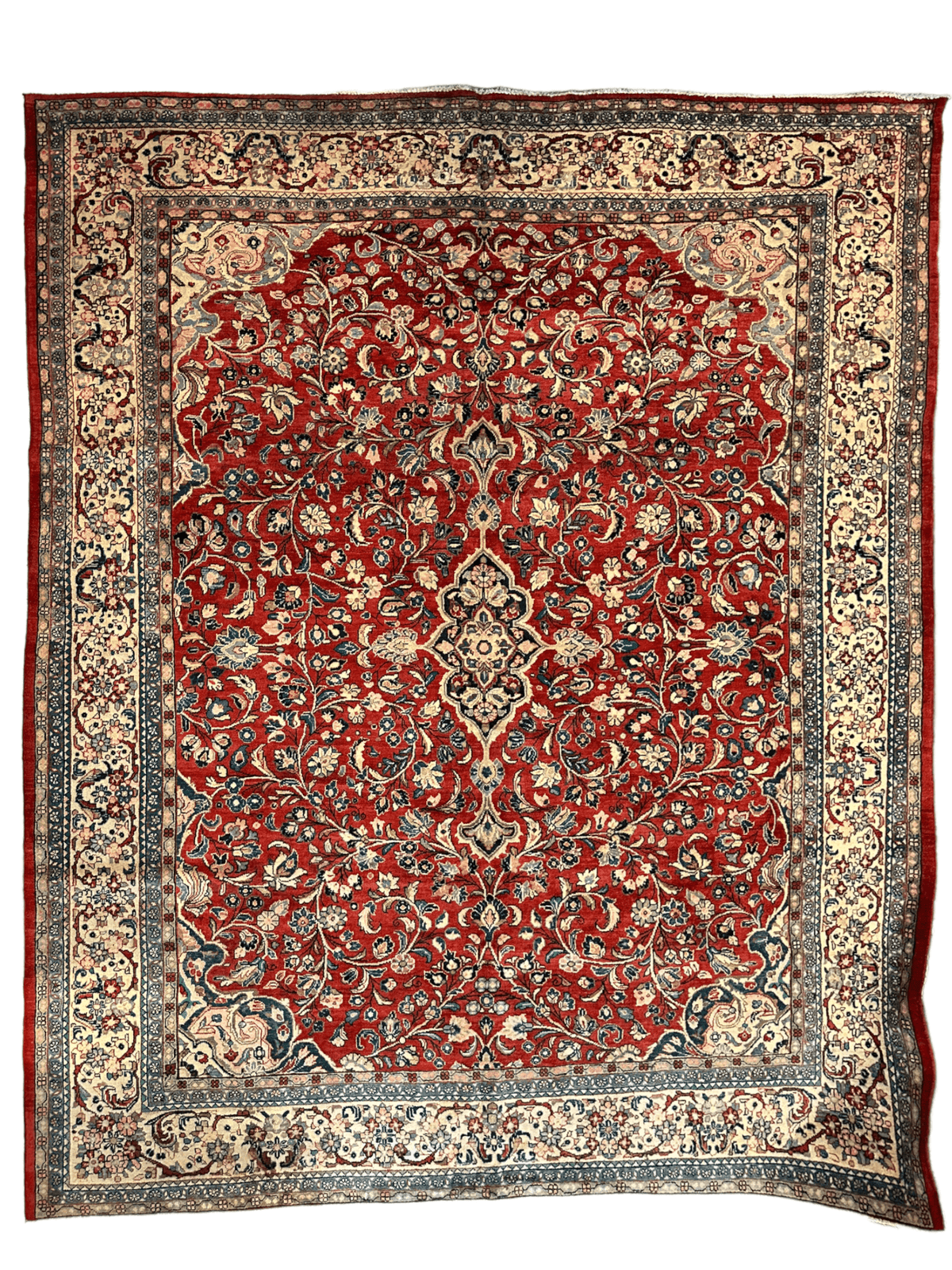 Vintage Persian Mahal Rug 10' x 12'10", Hand-Knotted Wool, 1950s, view 2