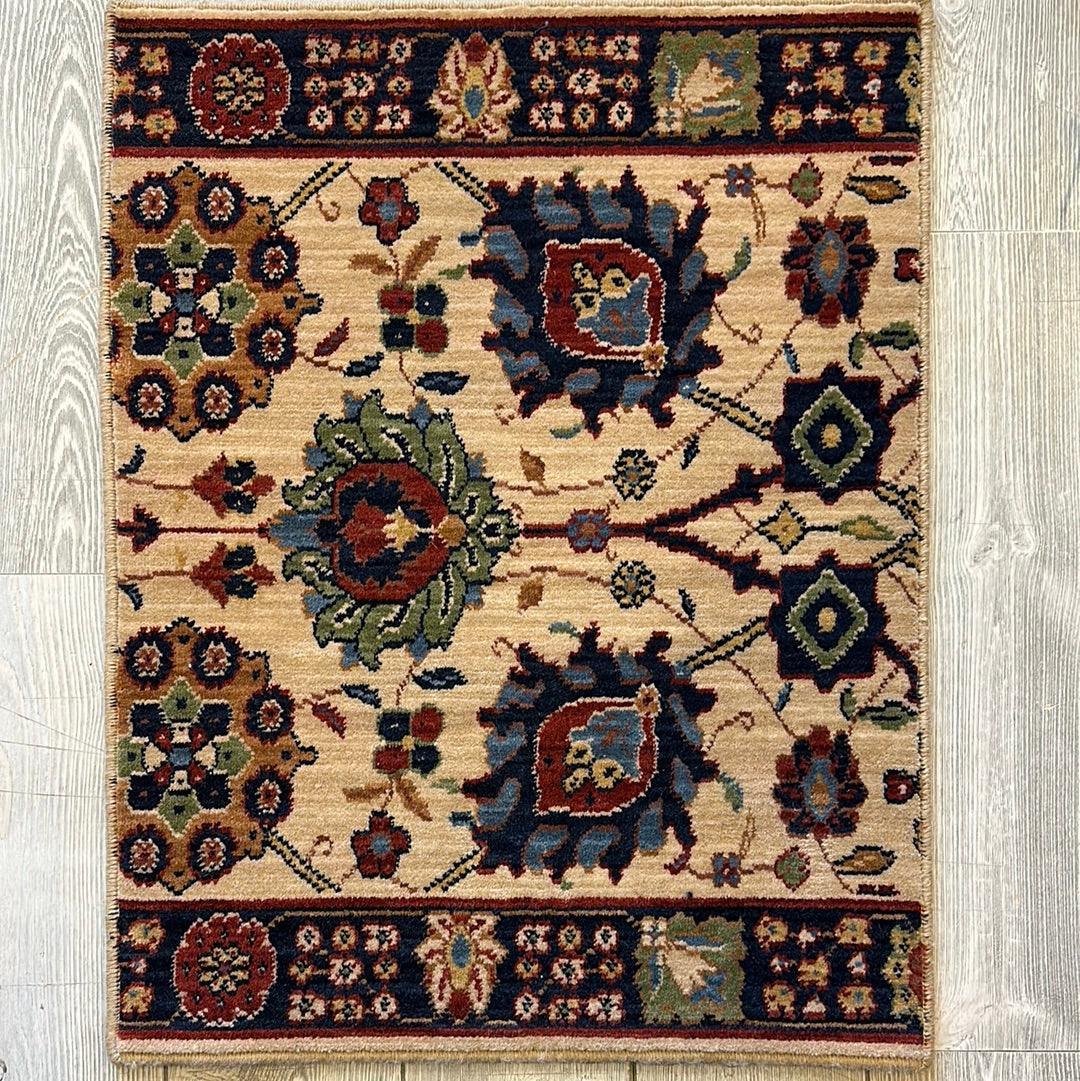Karastan English Manor Cambridge Sample Rug 24" x 30", Wool, Ivory