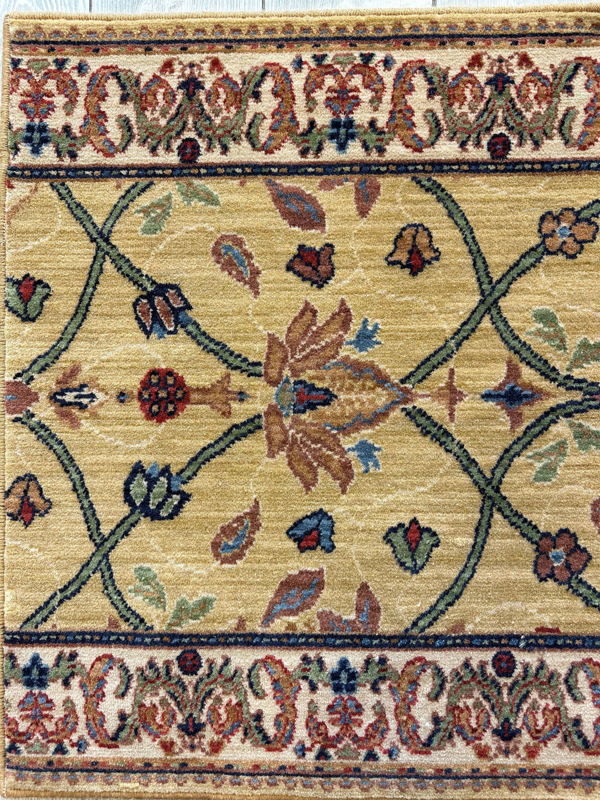 Karastan English Manor William Morris Sample Rug 24" x 30", Wool, Gold, view 2