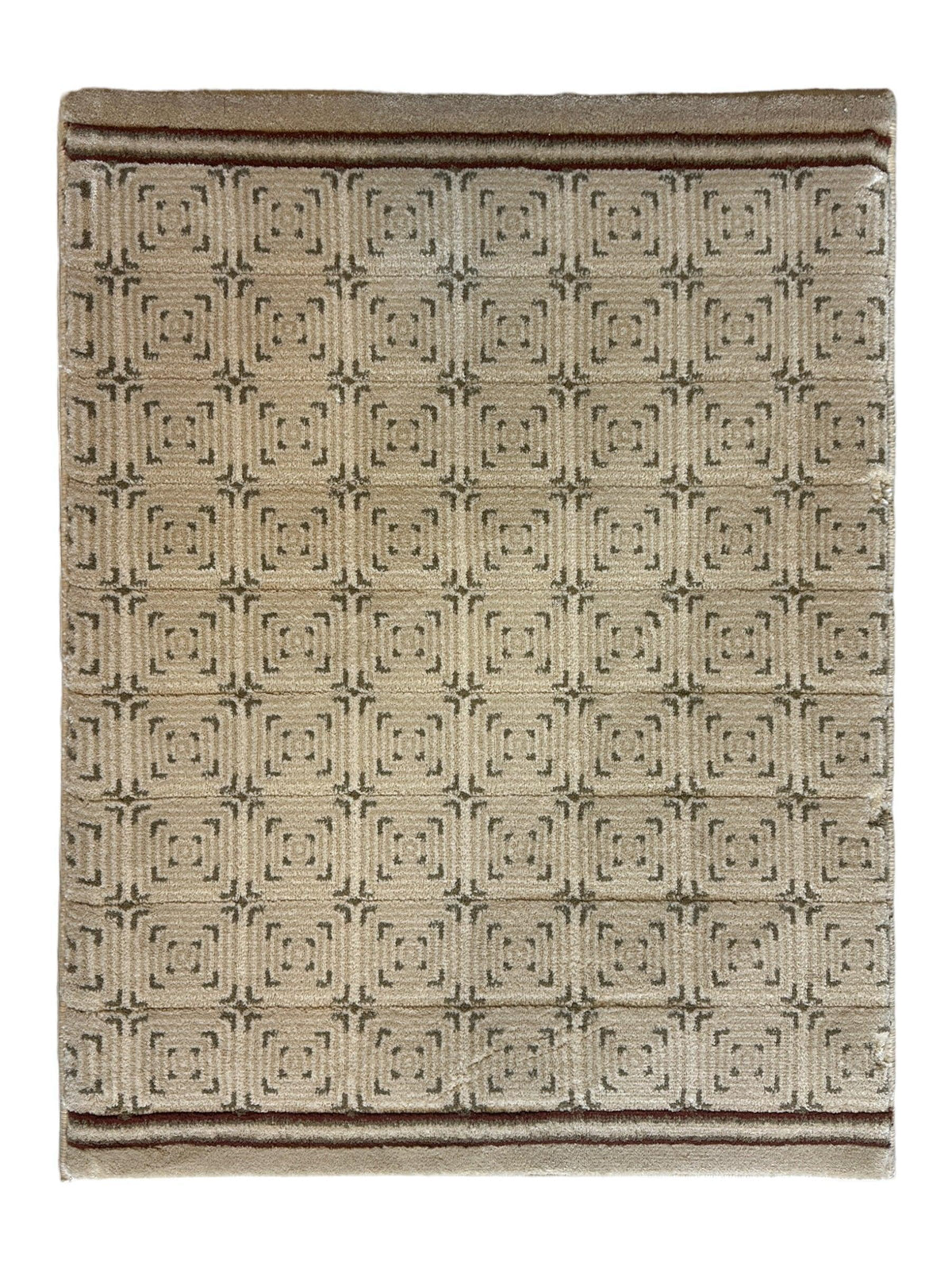 Karastan Graciano Sample Rug 31" x 32", Machine-Made, Maze Ivory