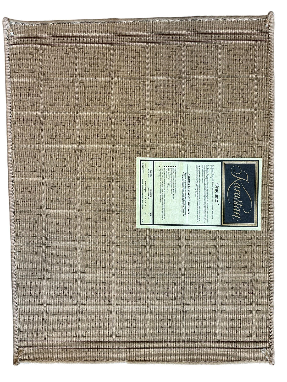 Karastan Graciano Sample Rug 31" x 32", Machine-Made, Maze Ivory, view 2