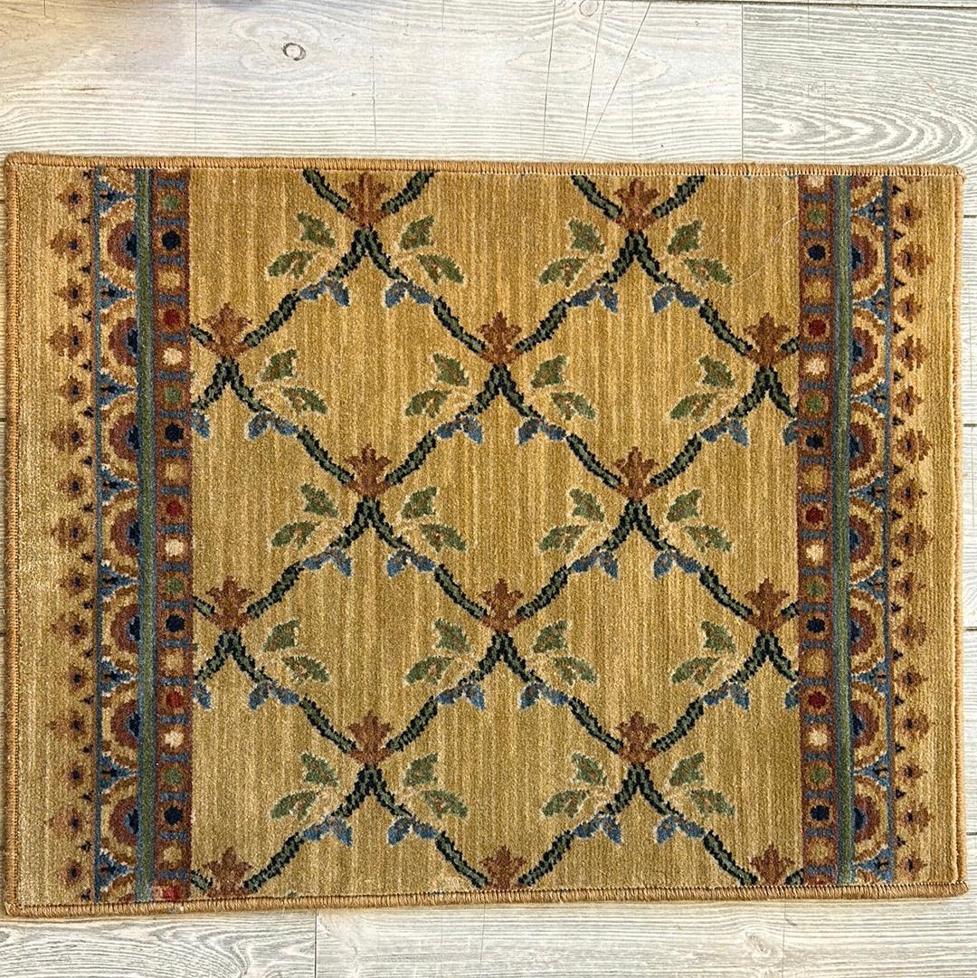 Karastan William Morris Trellis Sample Rug 24" x 30", Wool, Gold