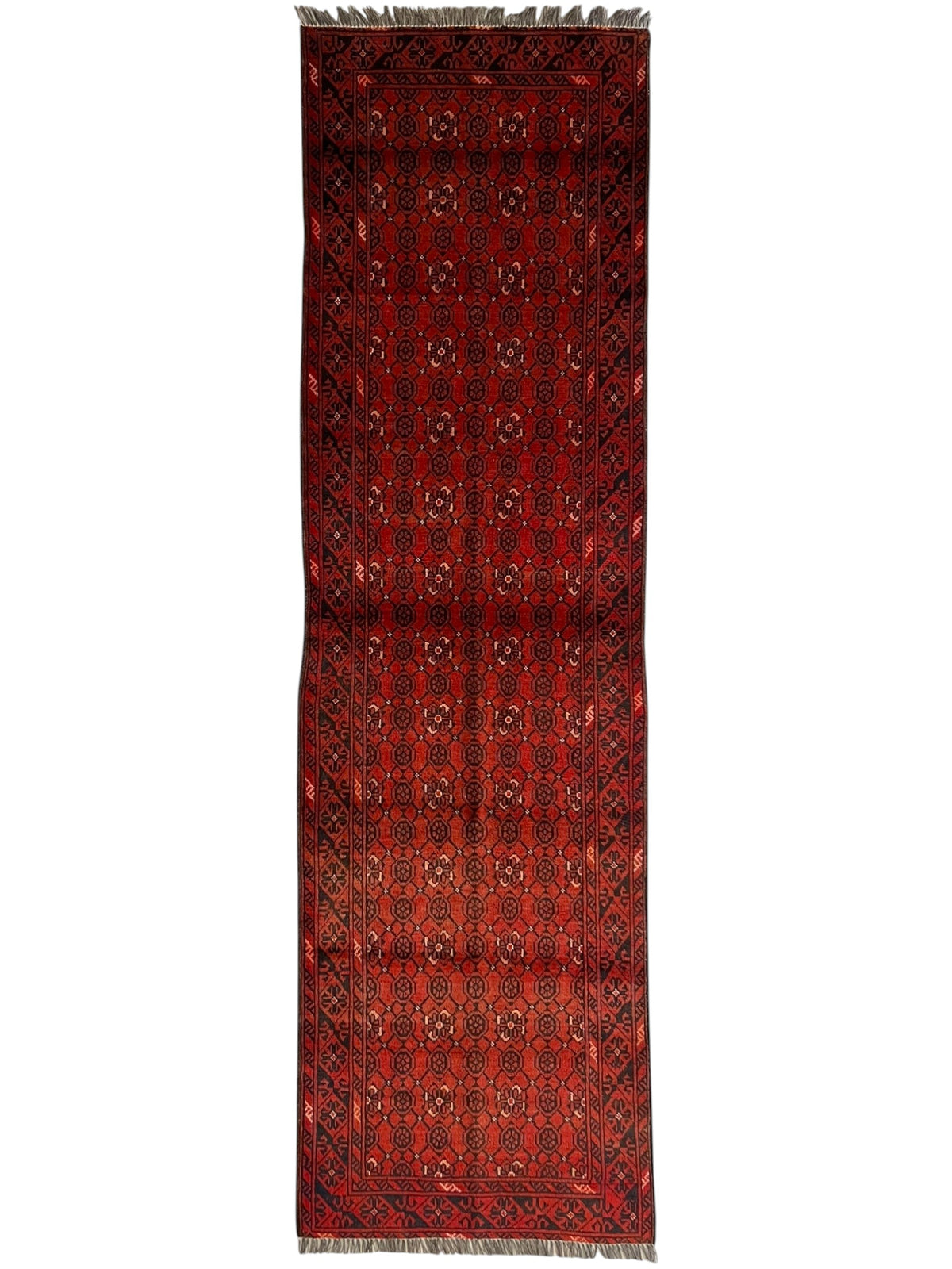 Afghani Runner runner size range tribal Red Blue laid flat