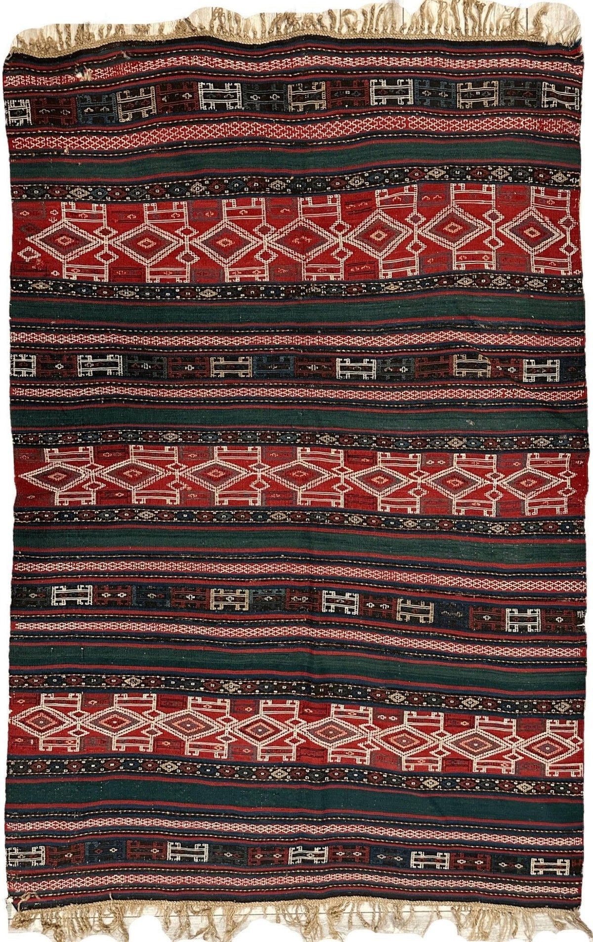 Antique Caucasian Verneh Rug 5'4" x 7'11", Hand-Woven Wool, c. 1900