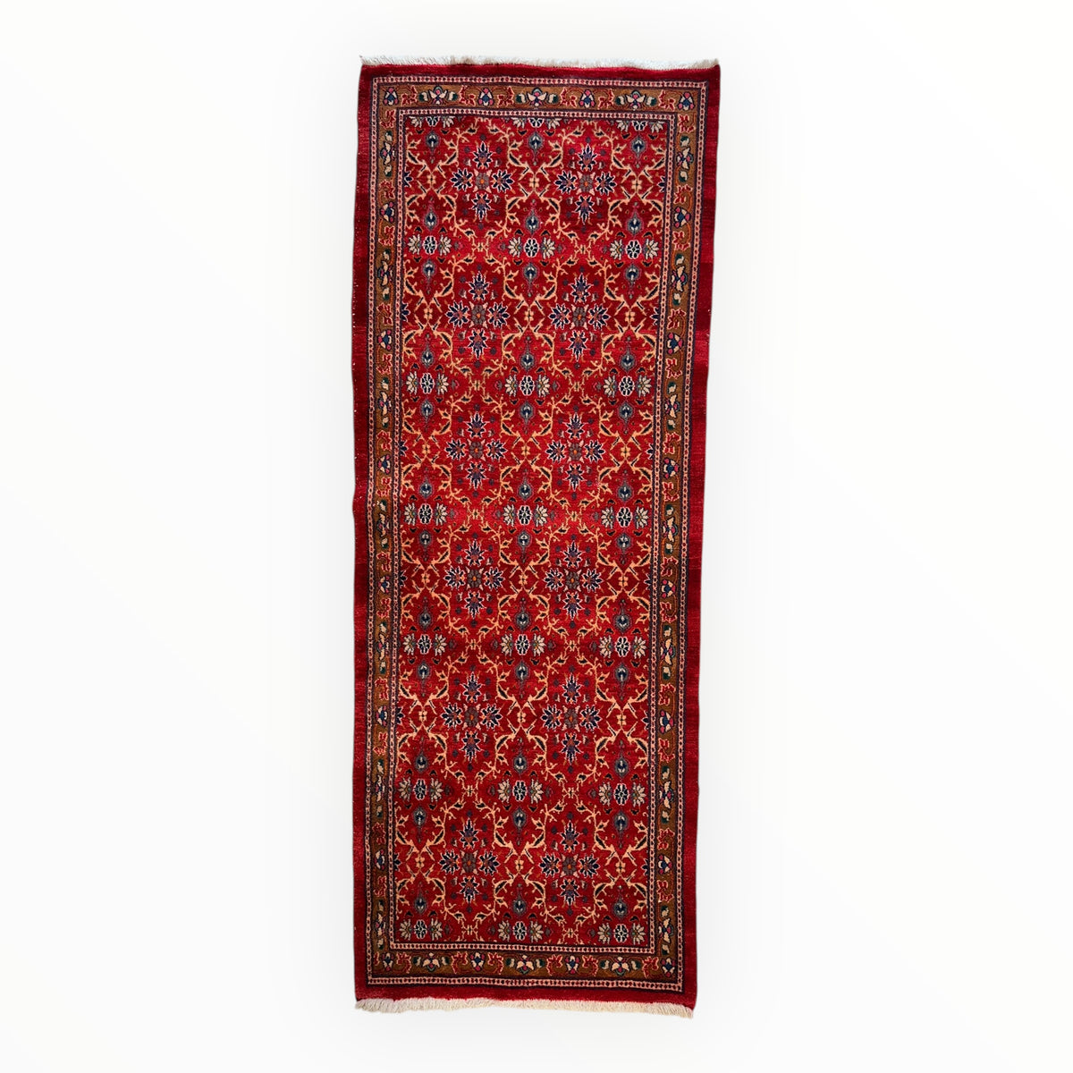 Vintage Runner runner size range tribal Red Blue laid flat