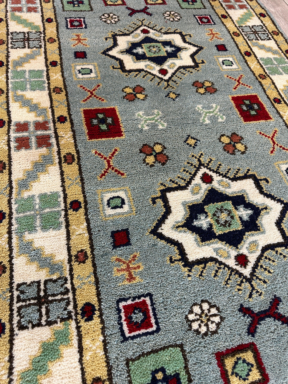 Indian Oushak Rug 3'2" x 5'2", Hand-Knotted Wool, Ivory & Beige, view 2