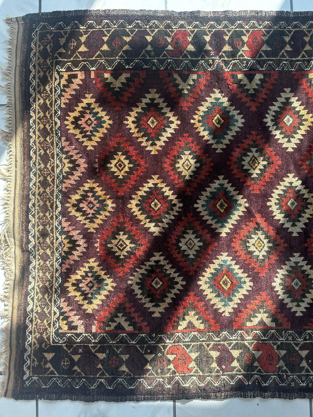 Antique Afghan Baluch Rug 4'5" x 8'6", Hand-Knotted Wool, c. 1900, view 7
