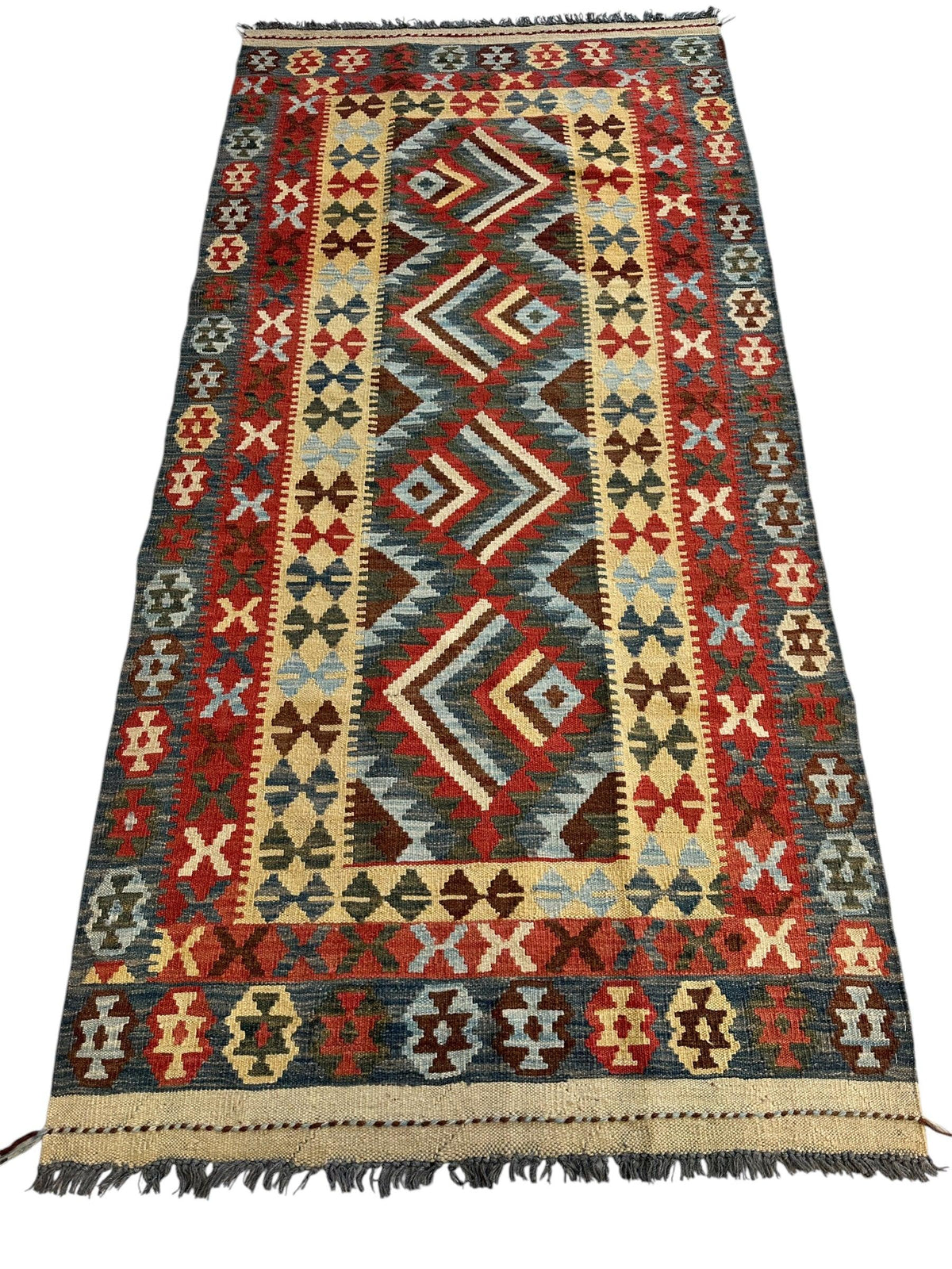 Afghan Maimana Kilim Rug 3'3" x 6'7", Hand-Woven, view 3