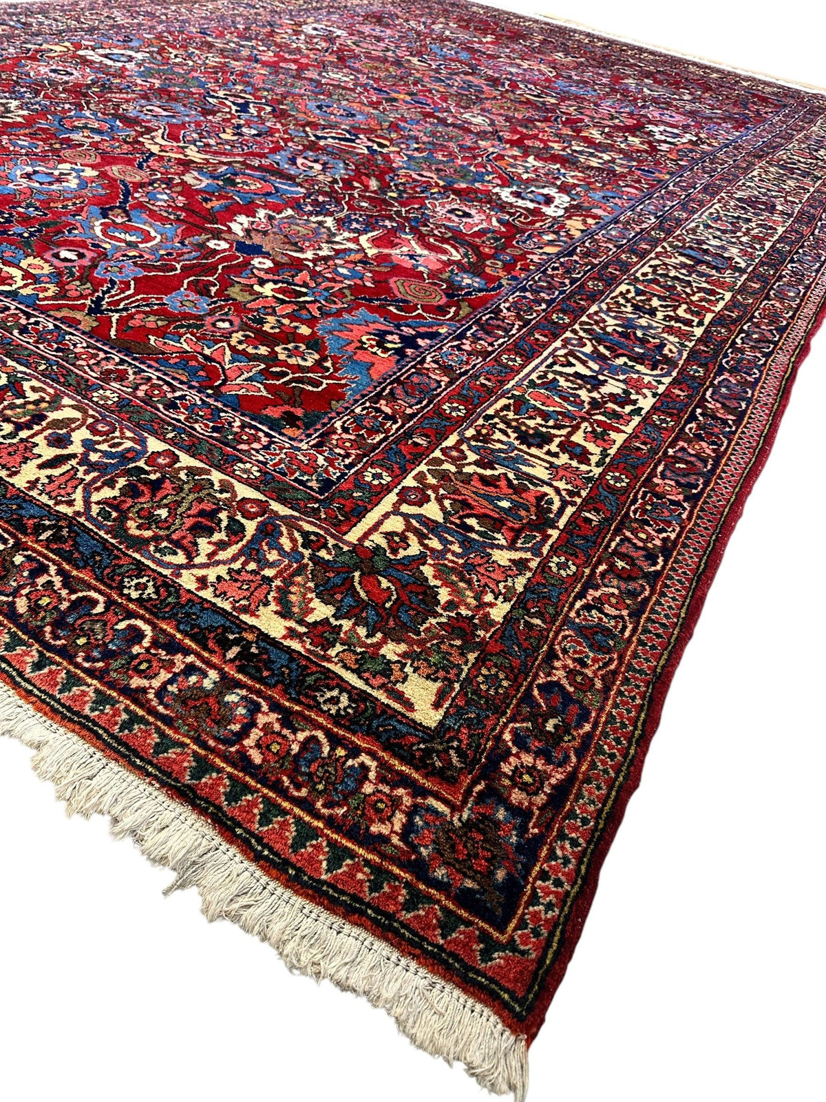 Antique Persian Bakhtiari Rug 8'6" x 13'2", Hand-Knotted Wool, c. 1900, view 6