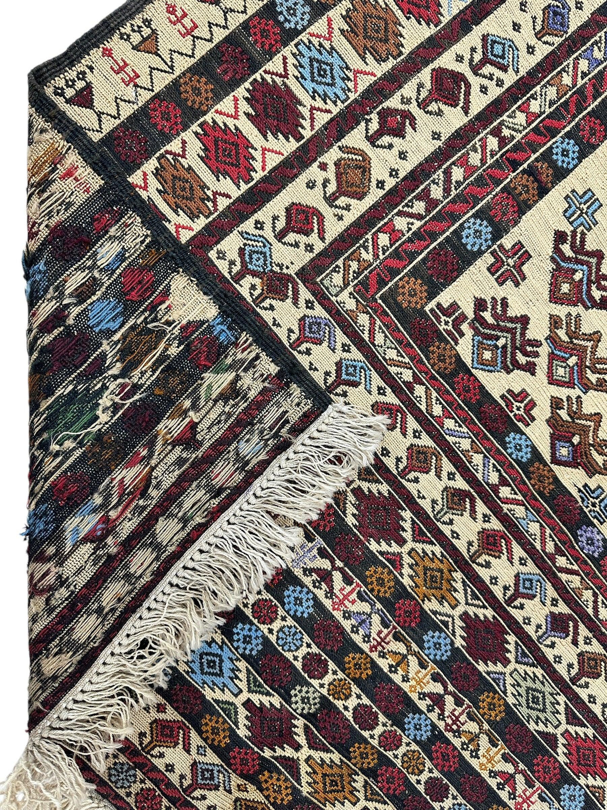 Afghani Kilim 5x8 size range tribal laid flat