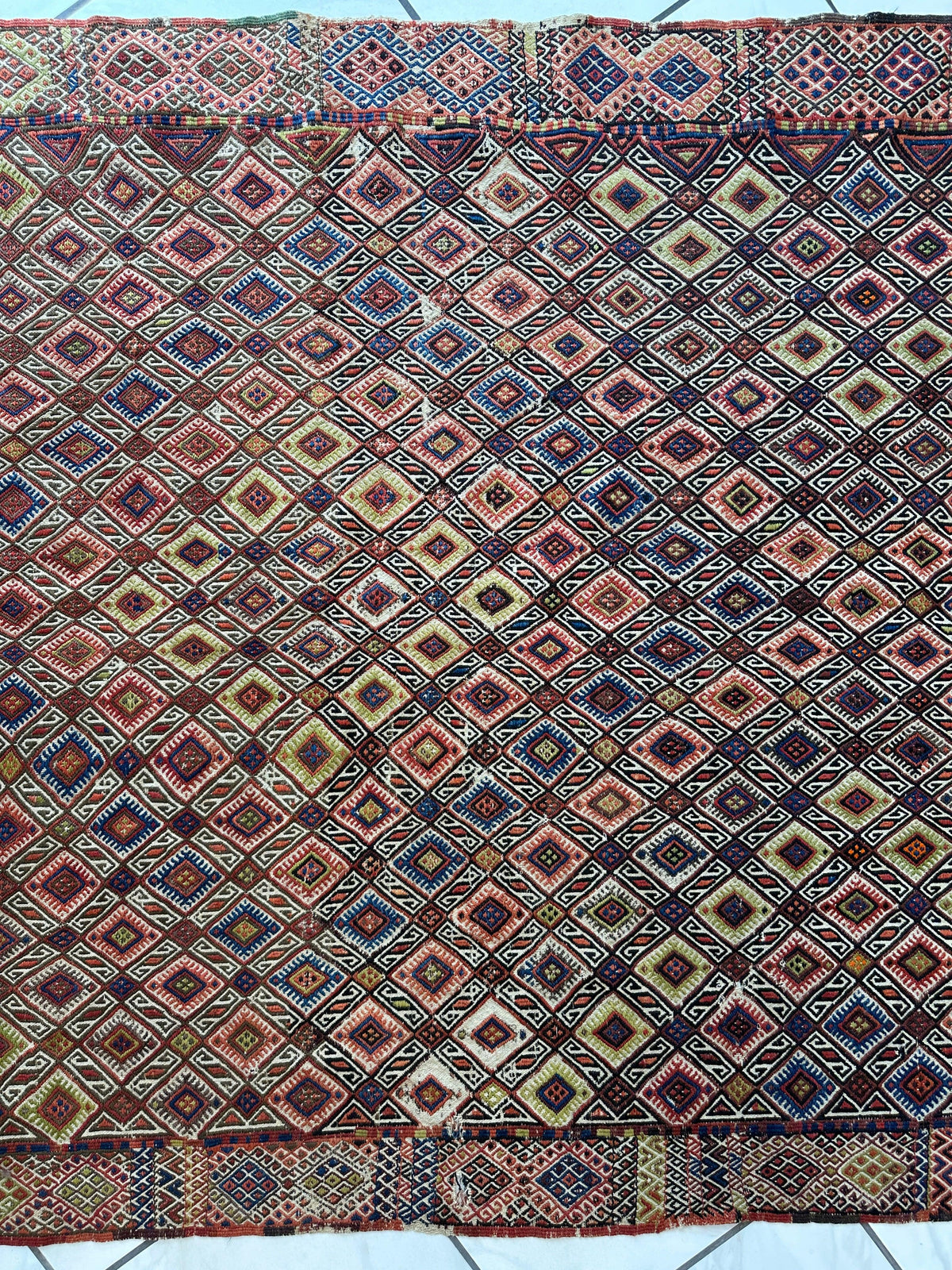 Antique Turkish Jajim Runner 5'5" x 14'5", Hand-Woven Wool, c. 1930, view 9