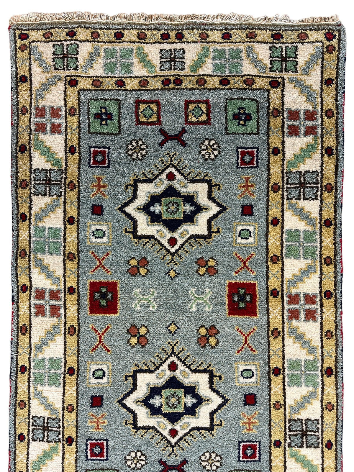 Indian Oushak Rug 3'2" x 5'2", Hand-Knotted Wool, Ivory & Beige, view 4