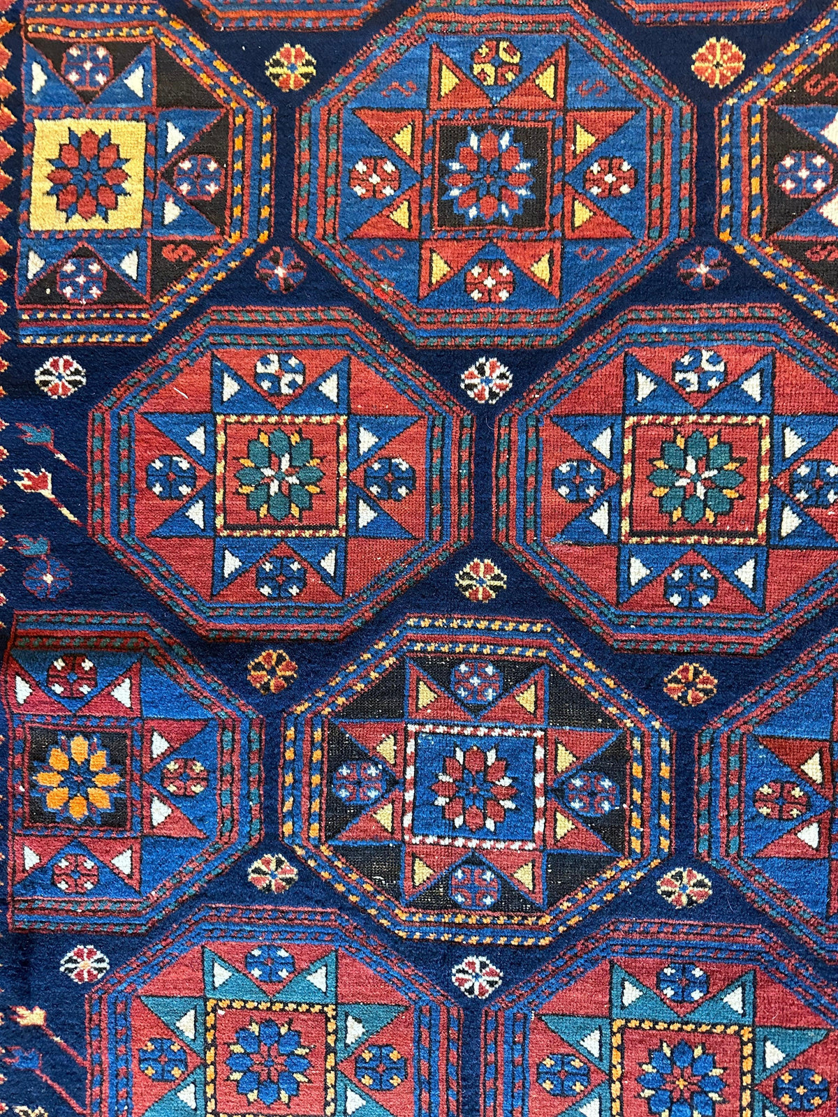 Antique Caucasian Shirvan Rug 4'10" x 10'2", Hand-Knotted Wool, 1880s, view 3