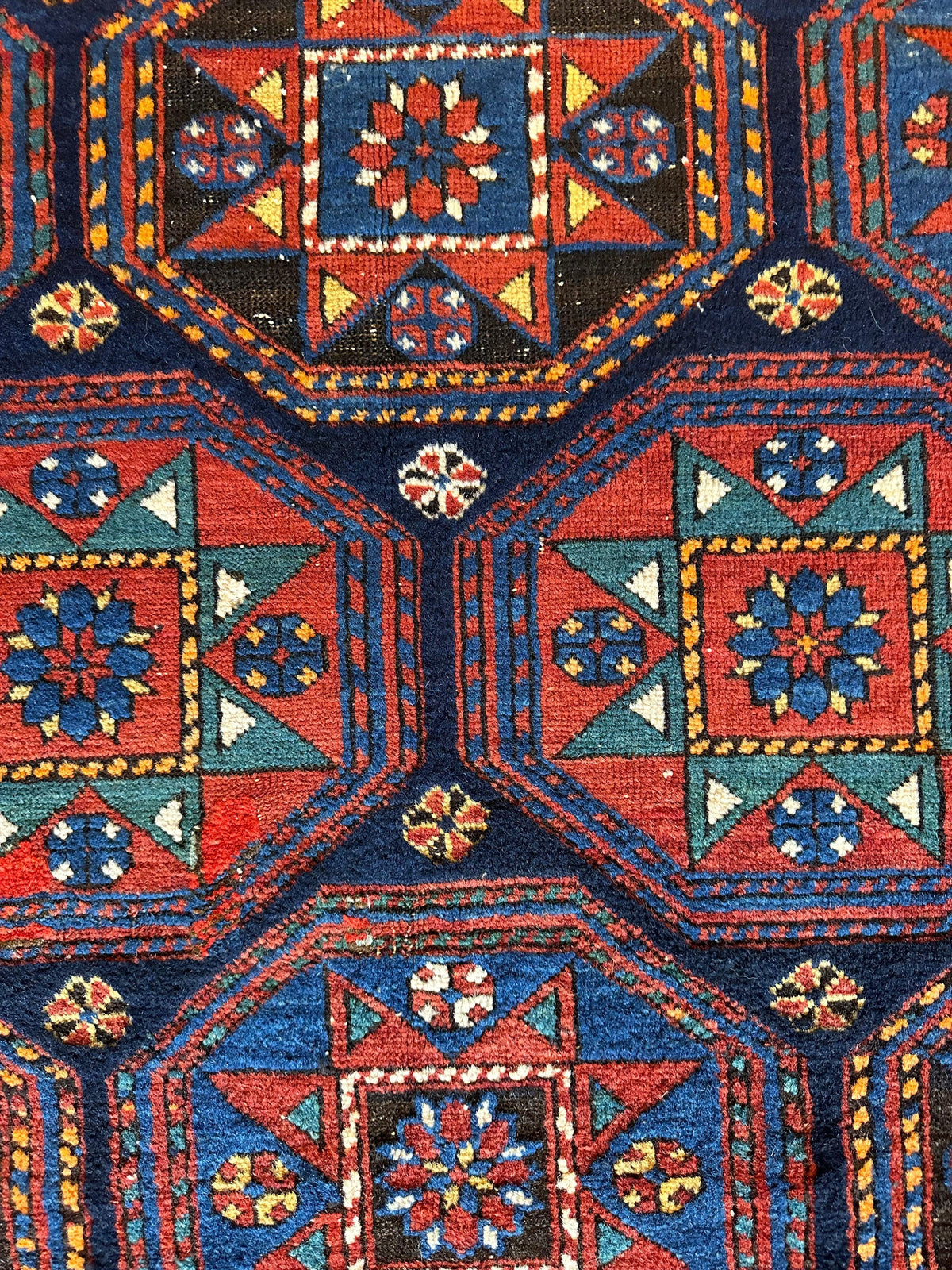Antique Caucasian Shirvan Rug 4'10" x 10'2", Hand-Knotted Wool, 1880s, view 4