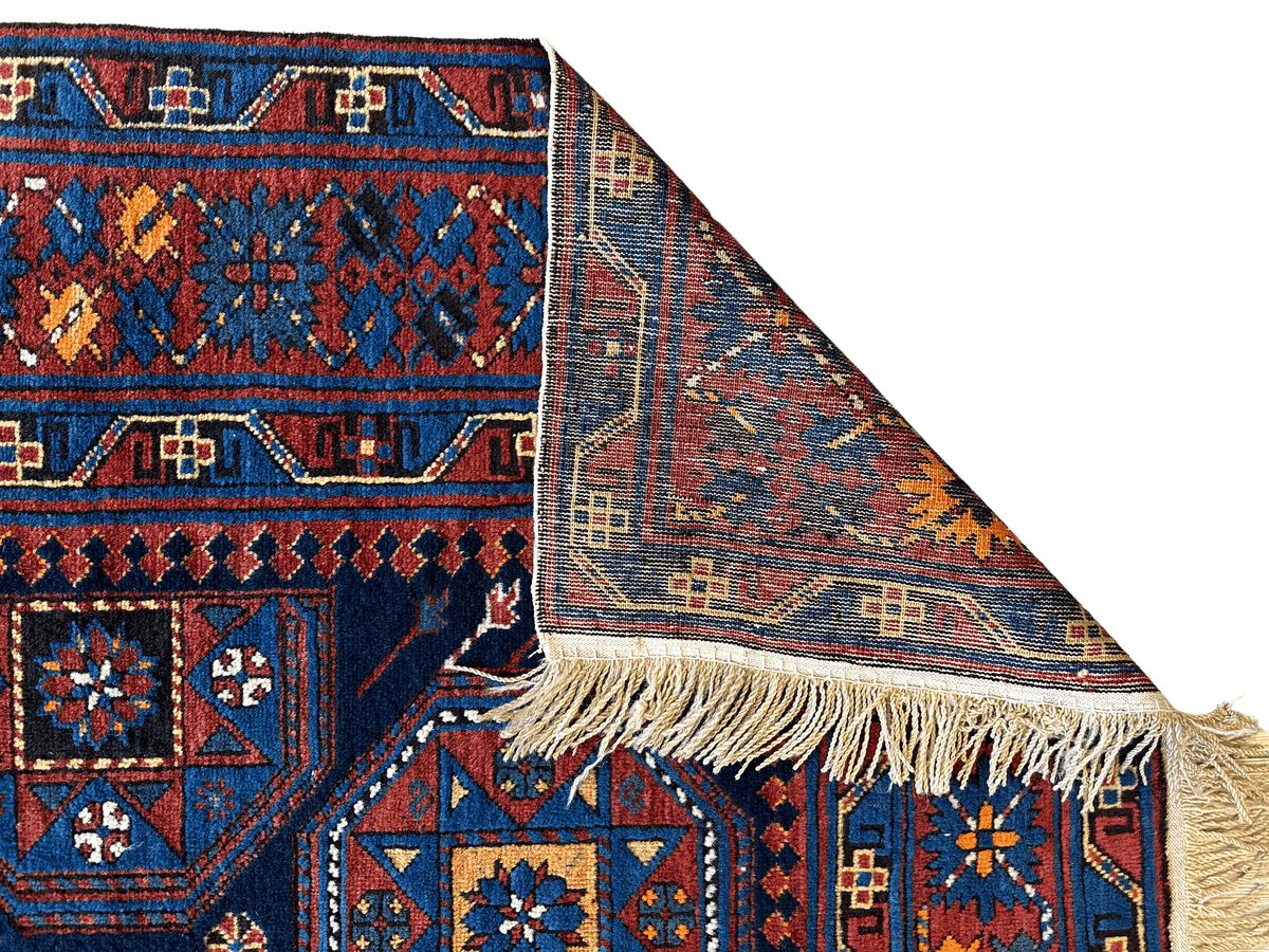 Antique Caucasian Shirvan Rug 4'10" x 10'2", Hand-Knotted Wool, 1880s, view 8