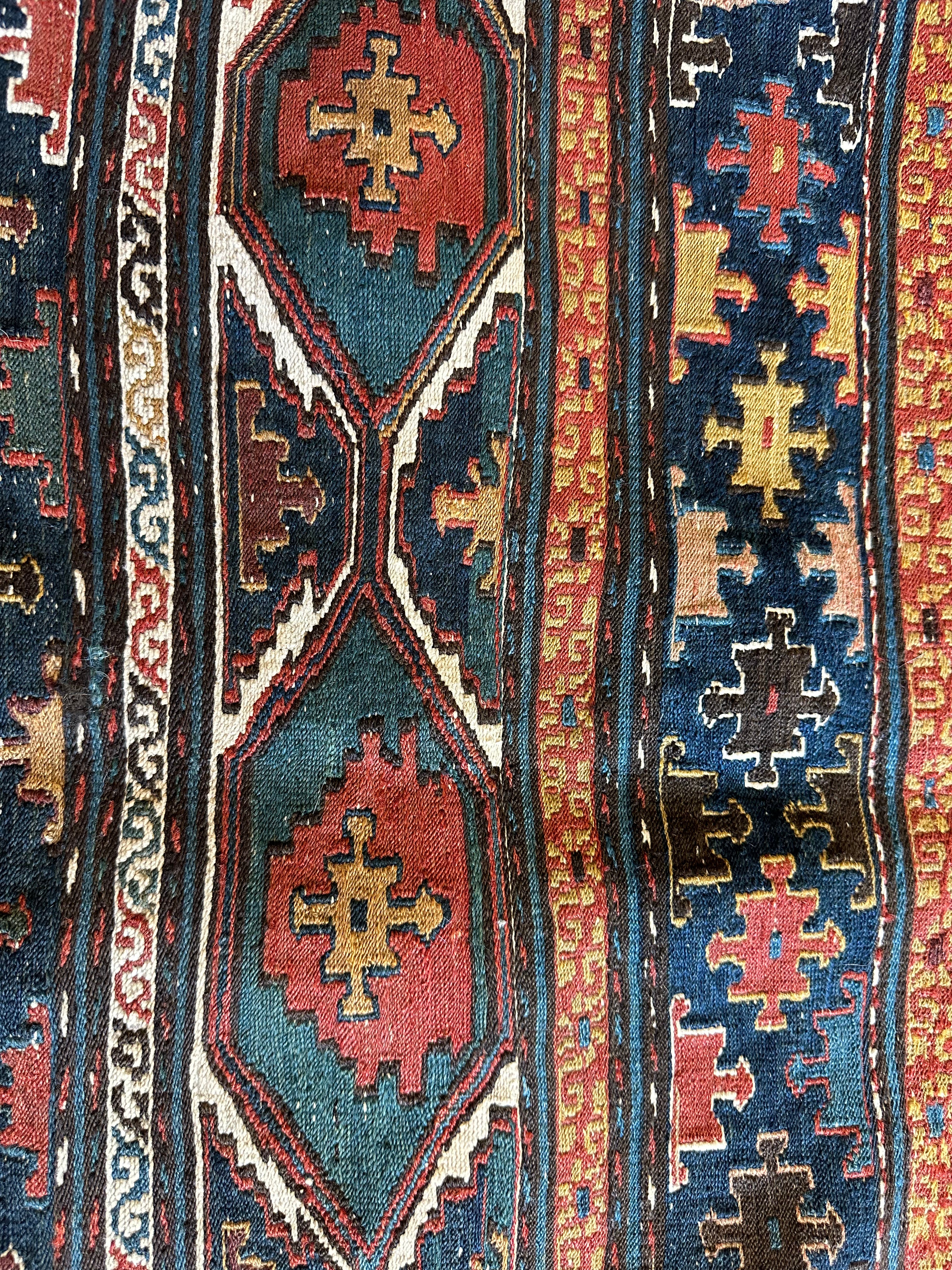 Antique Shahsavan Cradle Panel 16" x 18", Hand-Knotted Wool, c. 1900, view 2
