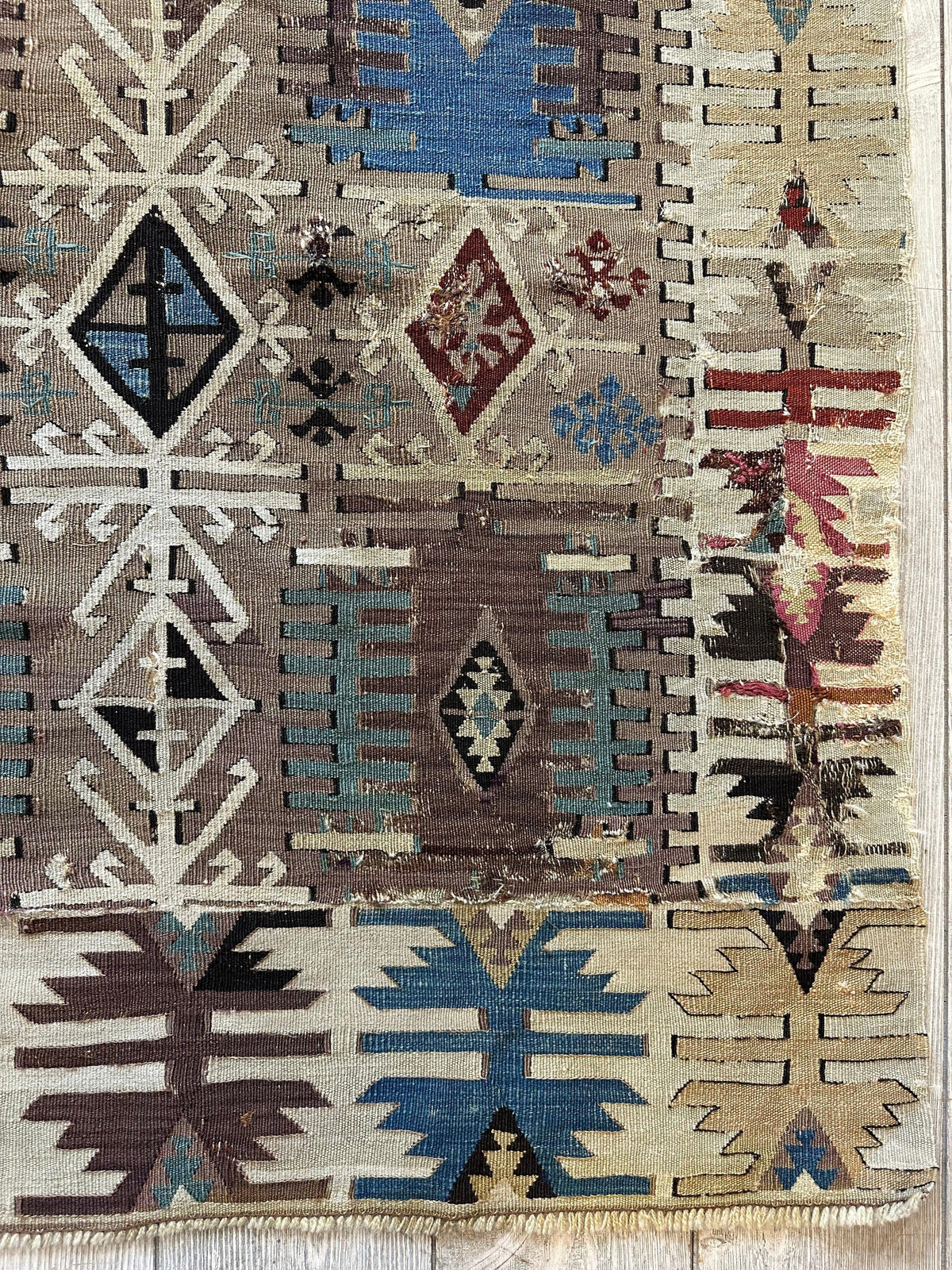 Antique Turkish Reyhanli Kilim 5' x 8'3", Hand-Woven Wool, Red, view 3