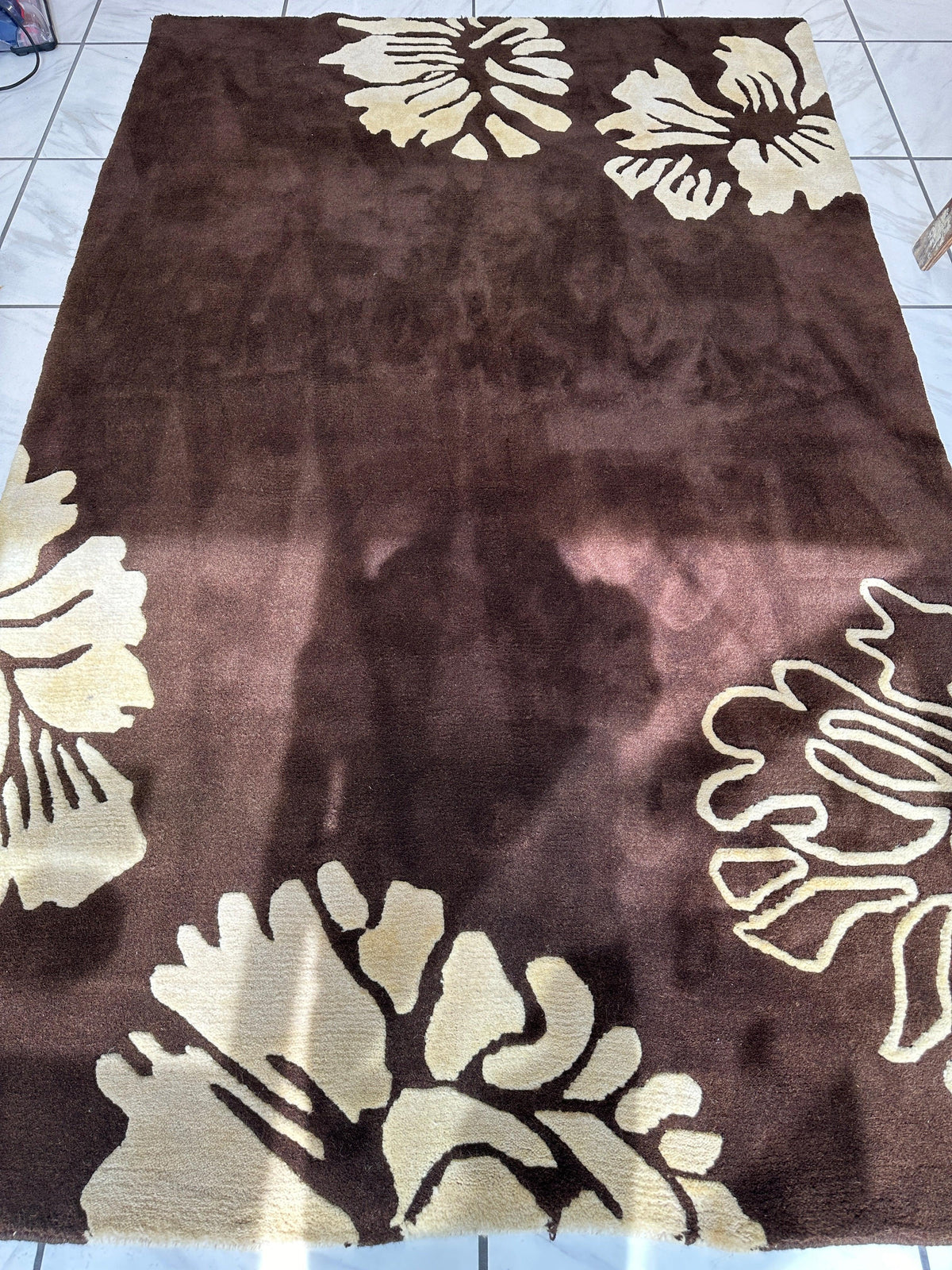Wool Rug 5'1" x 8'2", Hand-Woven, view 8