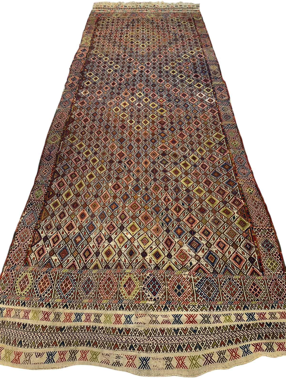 Antique Turkish Jajim Runner 5'5" x 14'5", Hand-Woven Wool, c. 1930, view 2