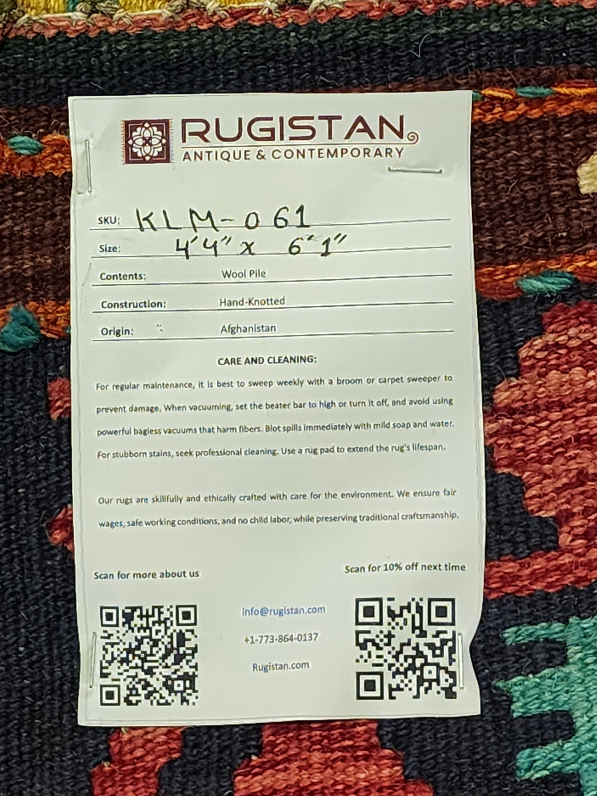 Afghan Kilim Rug 4x6, Navy, Teal & Rust, Diamond Lattice Wool Flatweave, view 4