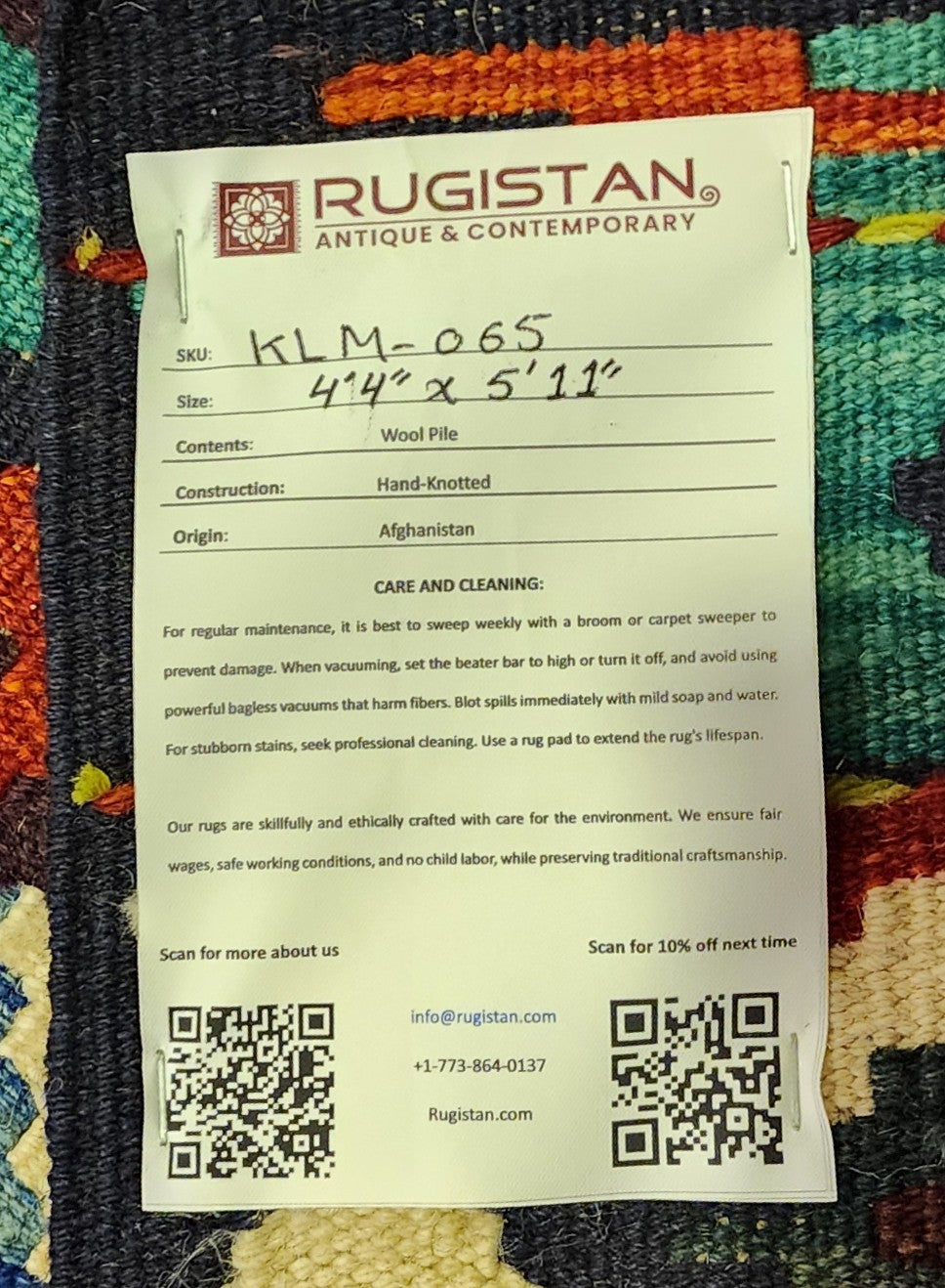 Afghan Kilim Rug 4x6, Navy, Teal & Rust, Hand-Woven Wool Flatweave, view 4