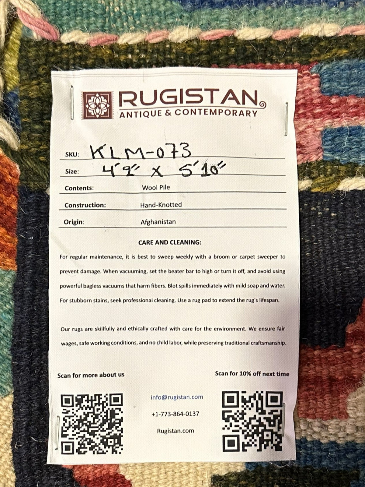 Afghan Kilim Rug 4x6, Olive Green, Teal & Rust, Hand-Woven Wool Flatweave, view 4
