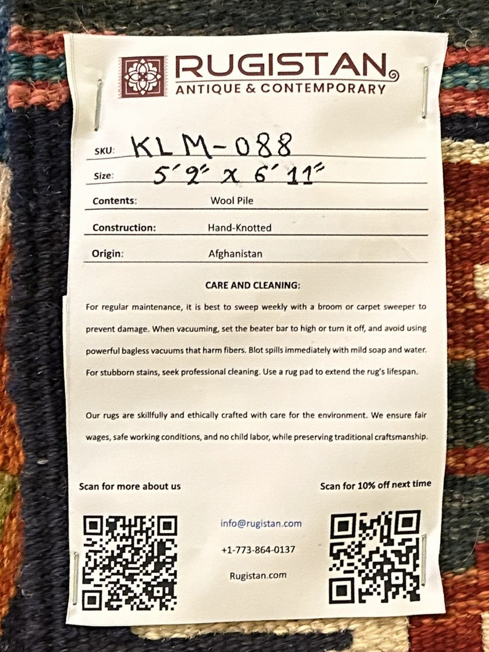 Afghan Kilim Rug 5x7, Blue, Navy & Rust, Diamond Medallion Wool Flatweave, view 4