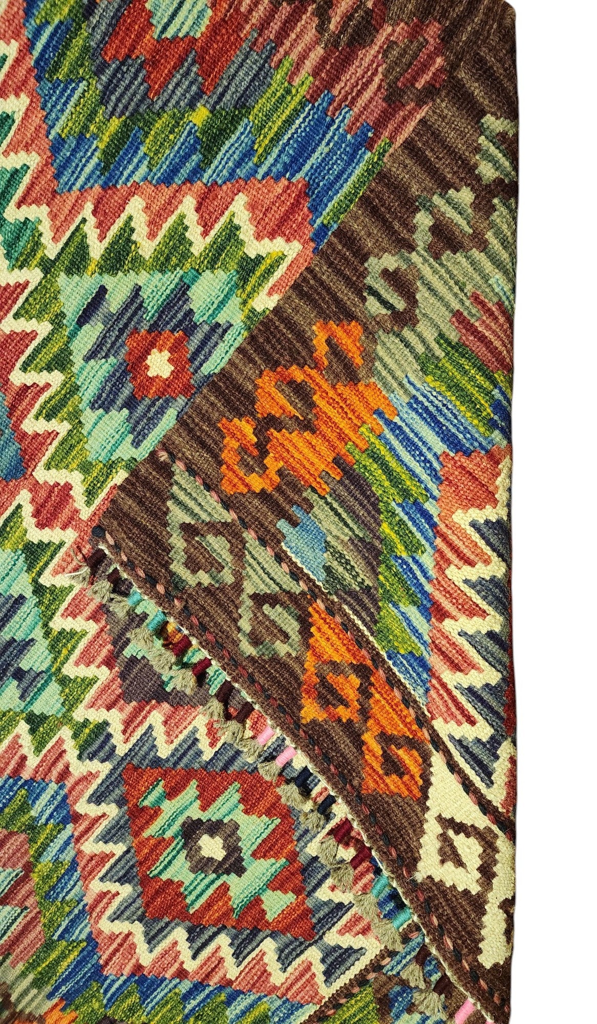 Afghan Kilim Rug 2'10" x 4'1", Hand-Woven Wool, No. 278, view 3