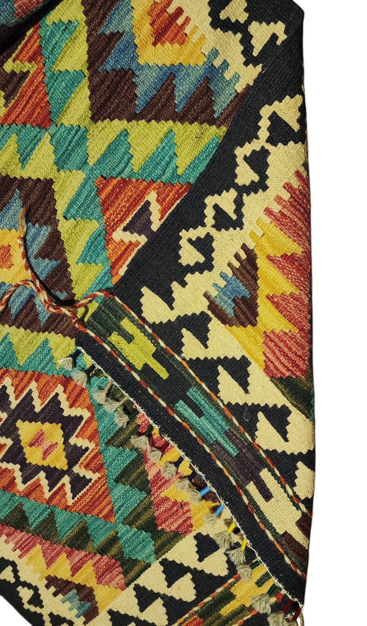 Afghan Kilim Rug 2'9" x 4', Hand-Woven Wool, No. 284, view 2
