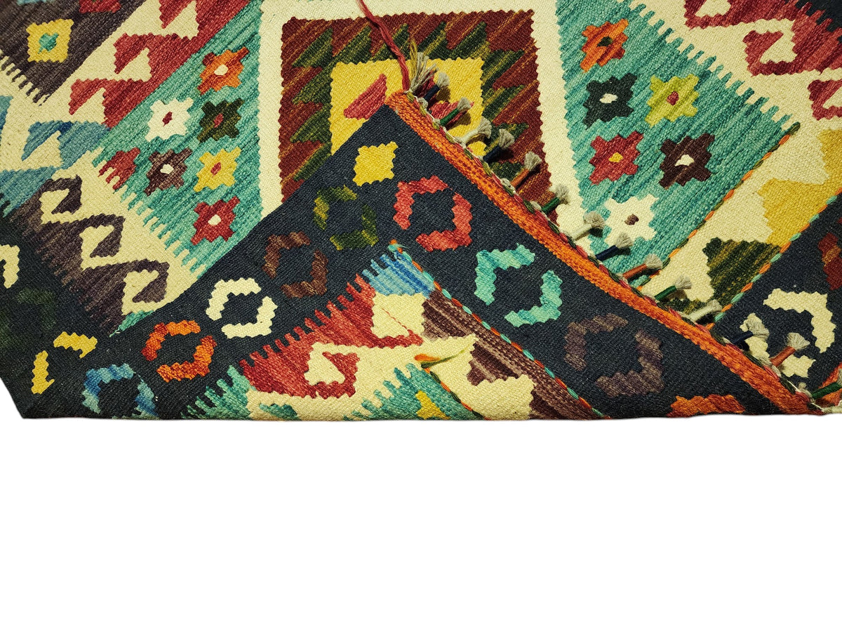 Afghan Kilim Rug 3'1" x 4'8", Hand-Woven Wool, No. 285, view 2