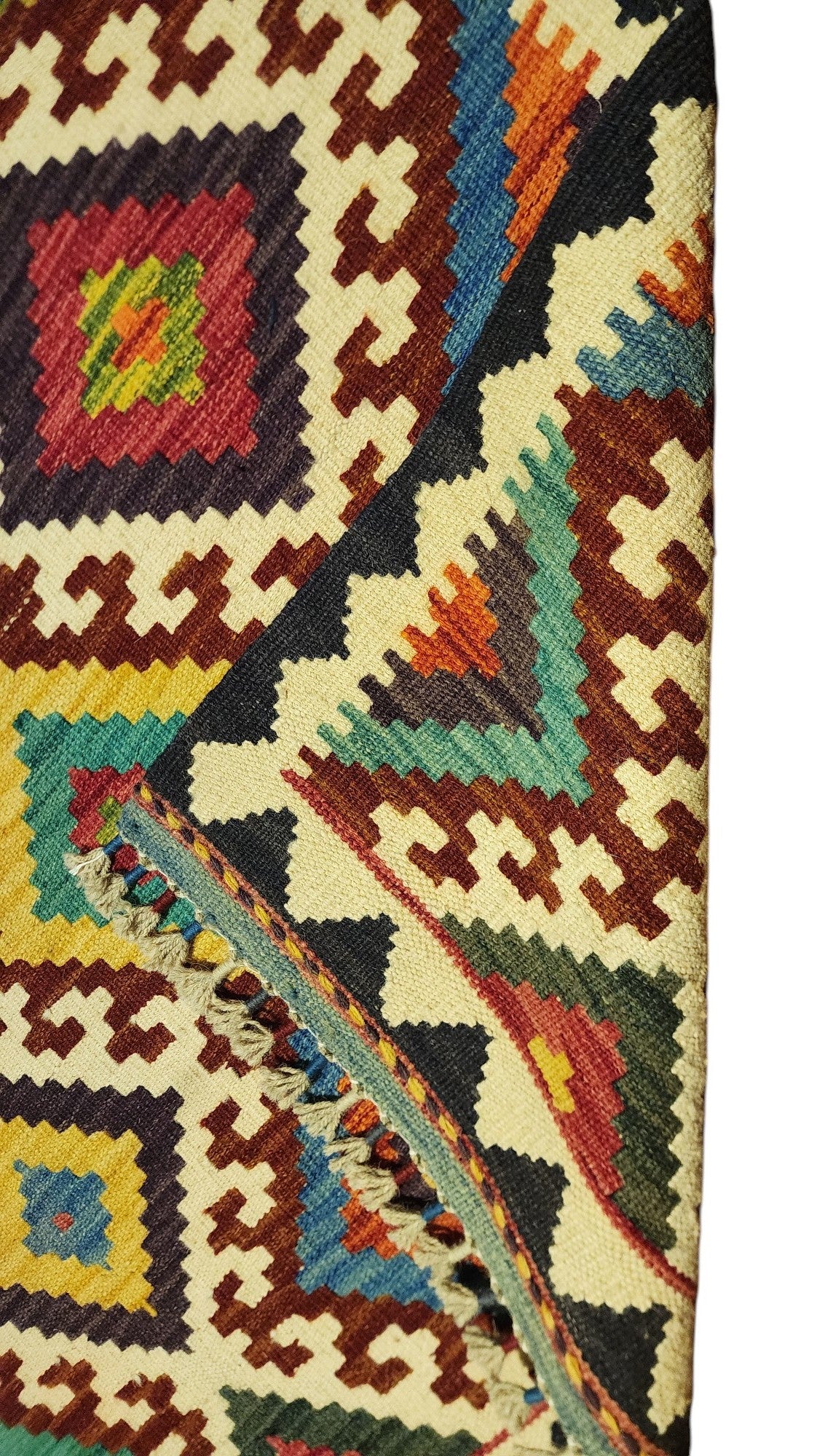 Afghan Kilim Rug 2'11" x 4', Hand-Woven Wool, No. 290, view 2