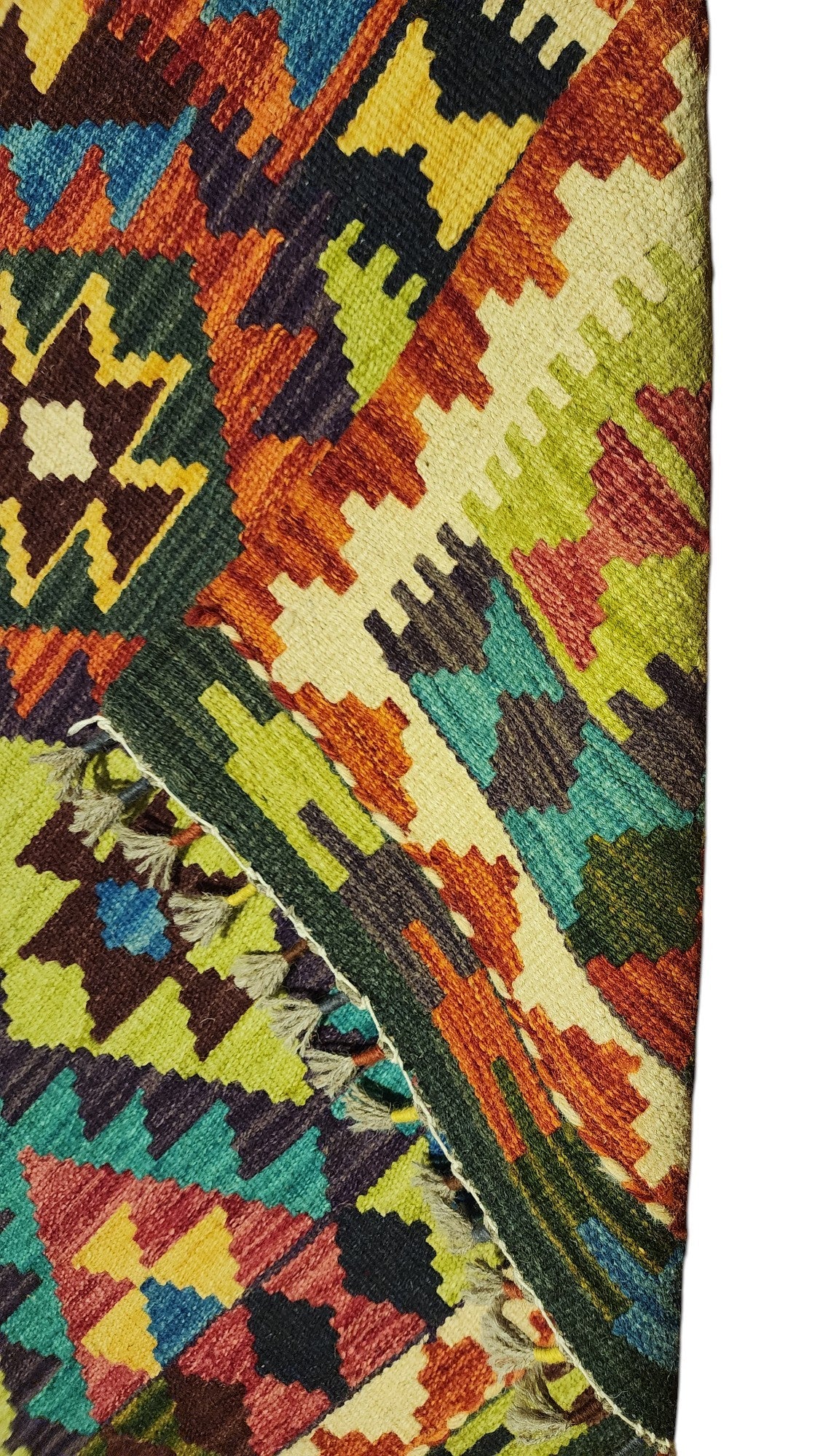 Afghan Kilim Rug 2'9" x 4', Hand-Woven Wool, No. 294, view 2
