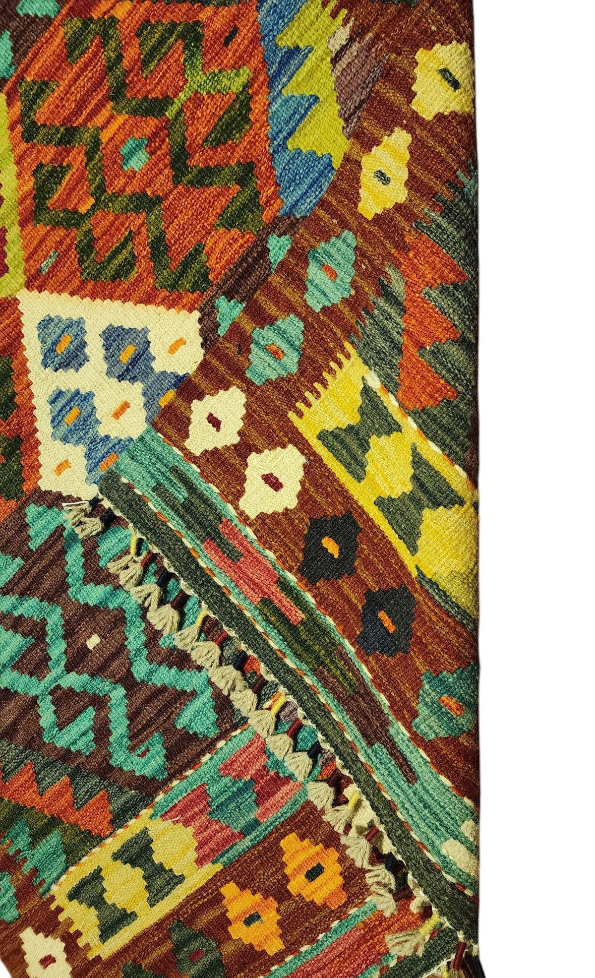 Afghan Kilim Rug 2'11" x 4'4", Hand-Woven Wool, No. 297, view 2