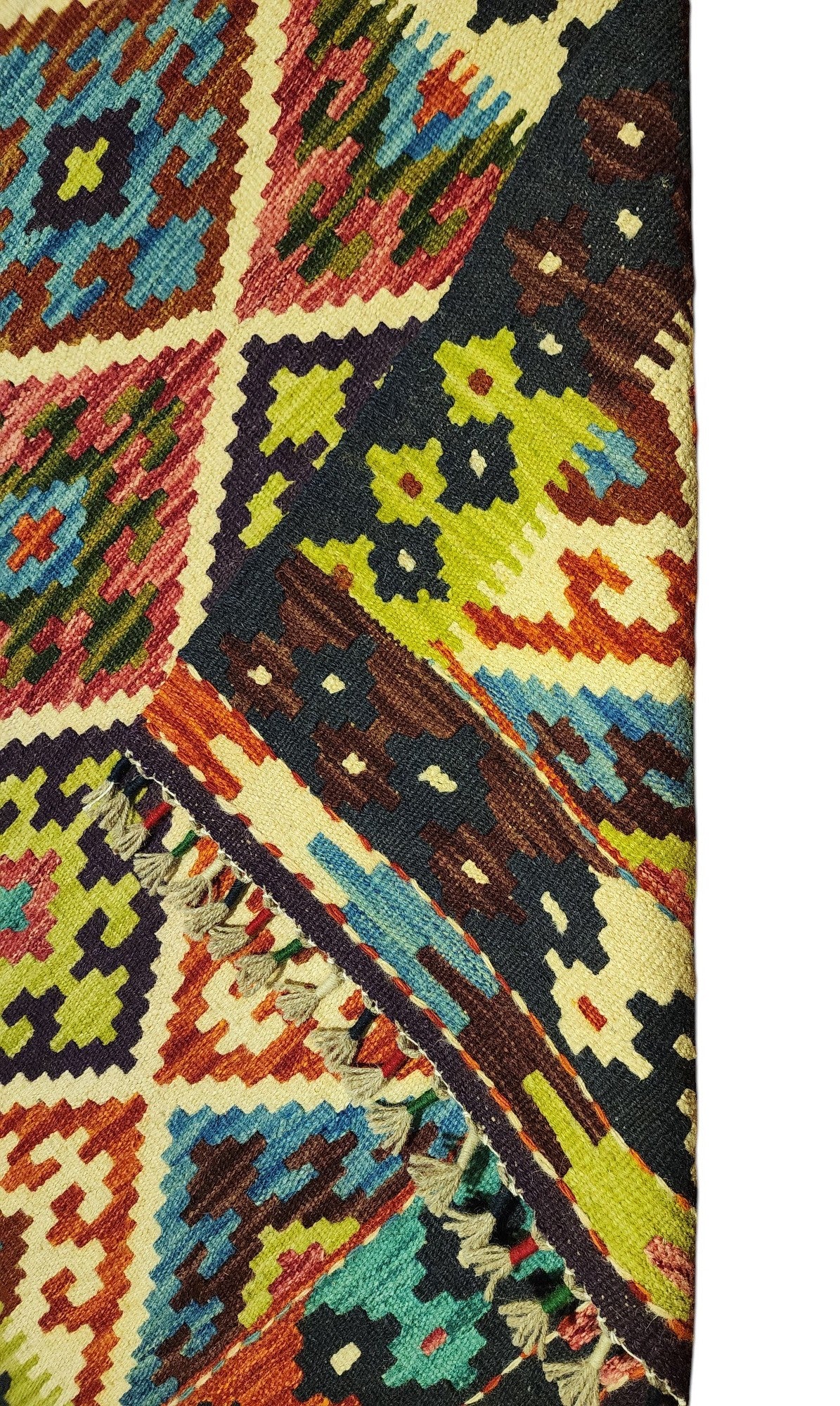 Afghan Kilim Rug 2'8" x 4'2", Hand-Woven Wool, No. 298, view 2