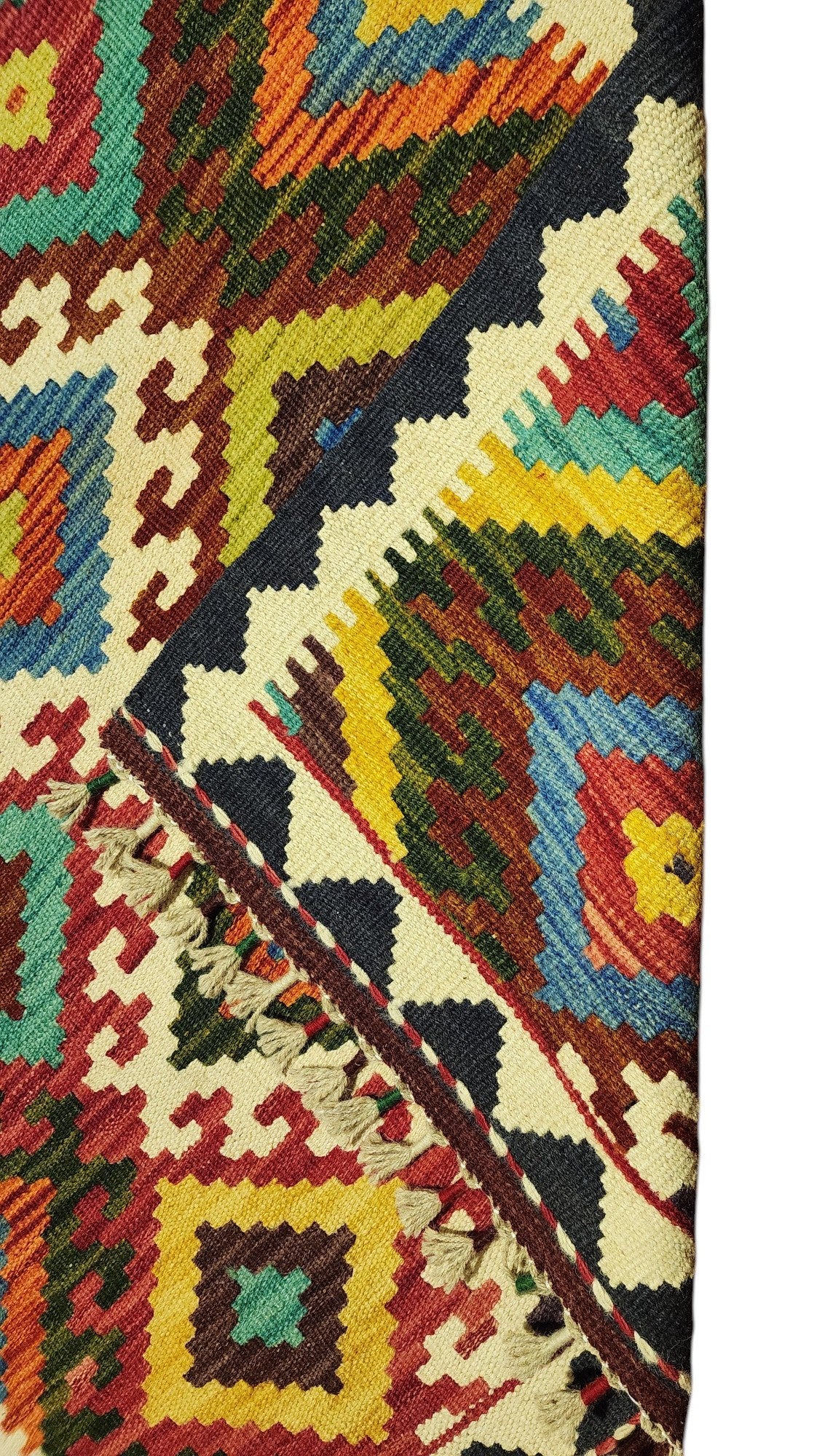 Afghan Kilim Rug 2'9" x 3'11", Hand-Woven Wool, No. 300, view 2