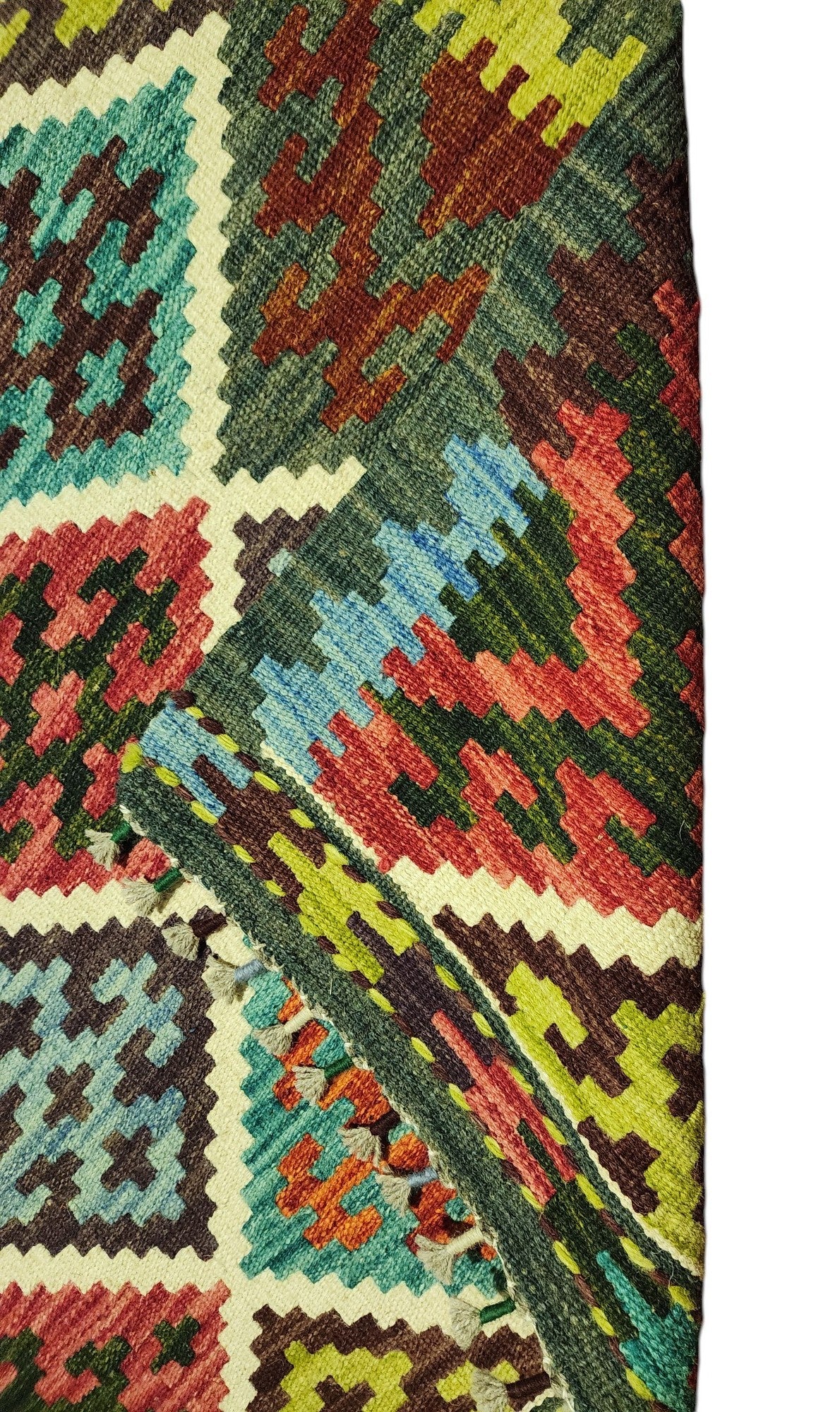 Afghan Kilim Rug 2'9" x 3'11", Hand-Woven Wool, No. 314, view 3