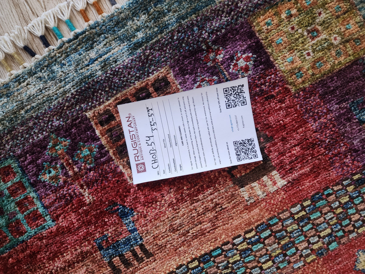 Afghani Rug 4x6 size range tribal laid flat