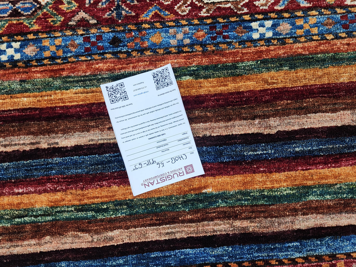 Afghani Rug 5x8 size range tribal laid flat