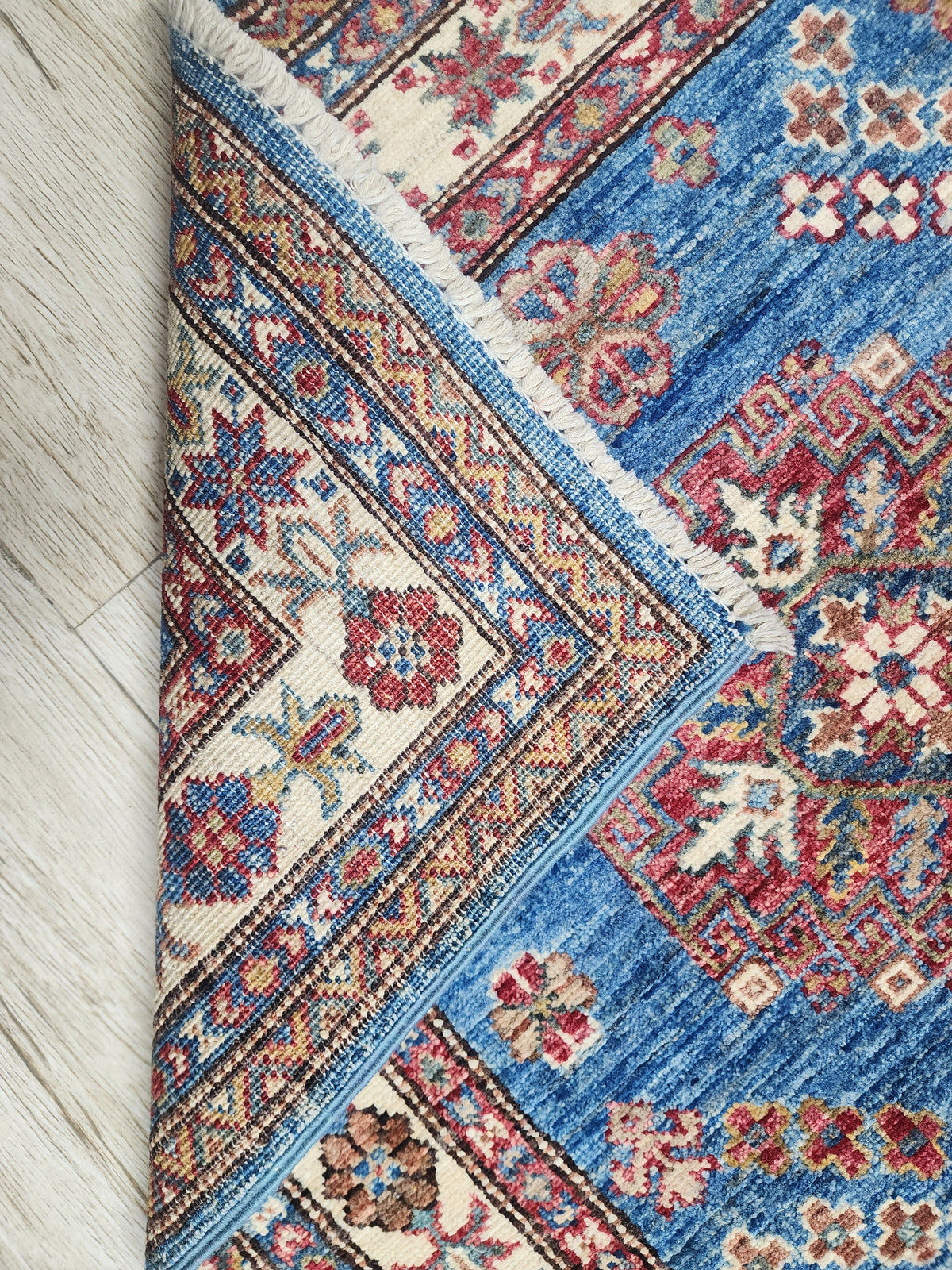 Afghan Chobi Sultani Rug 3'4" x 4'9", Hand-Knotted Ghazni Wool, Black, view 4