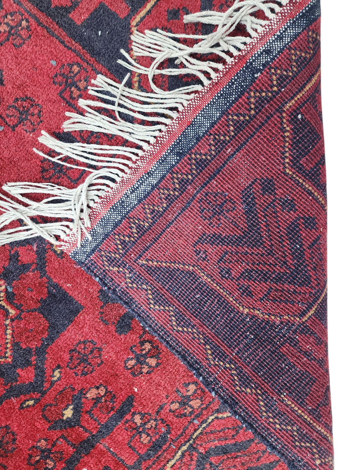 Afghan Bukhara Runner 2'8" x 6'6", Hand-Knotted Wool, Red, view 3