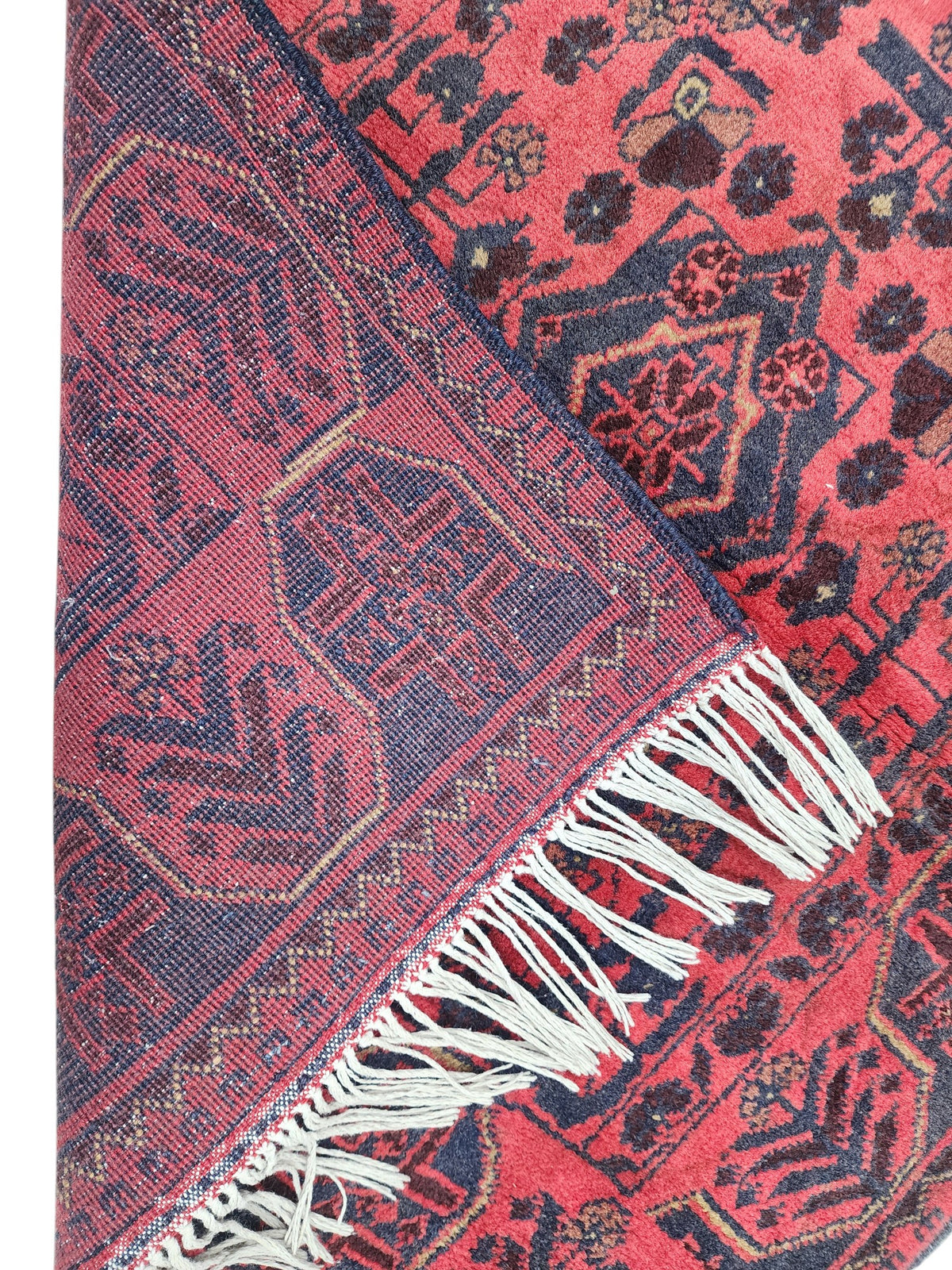 Afghan Bukhara Runner 2'9" x 6'3", Hand-Knotted Wool, Red, view 3