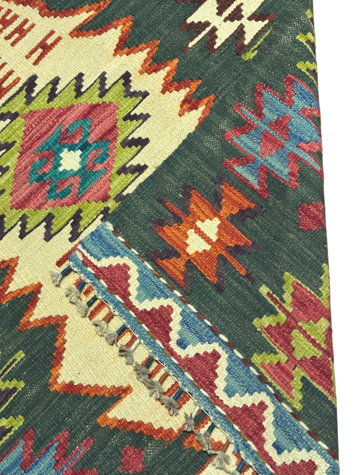 Afghan Kilim Rug 2'8" x 3'11", Hand-Woven Wool, No. 301, view 3