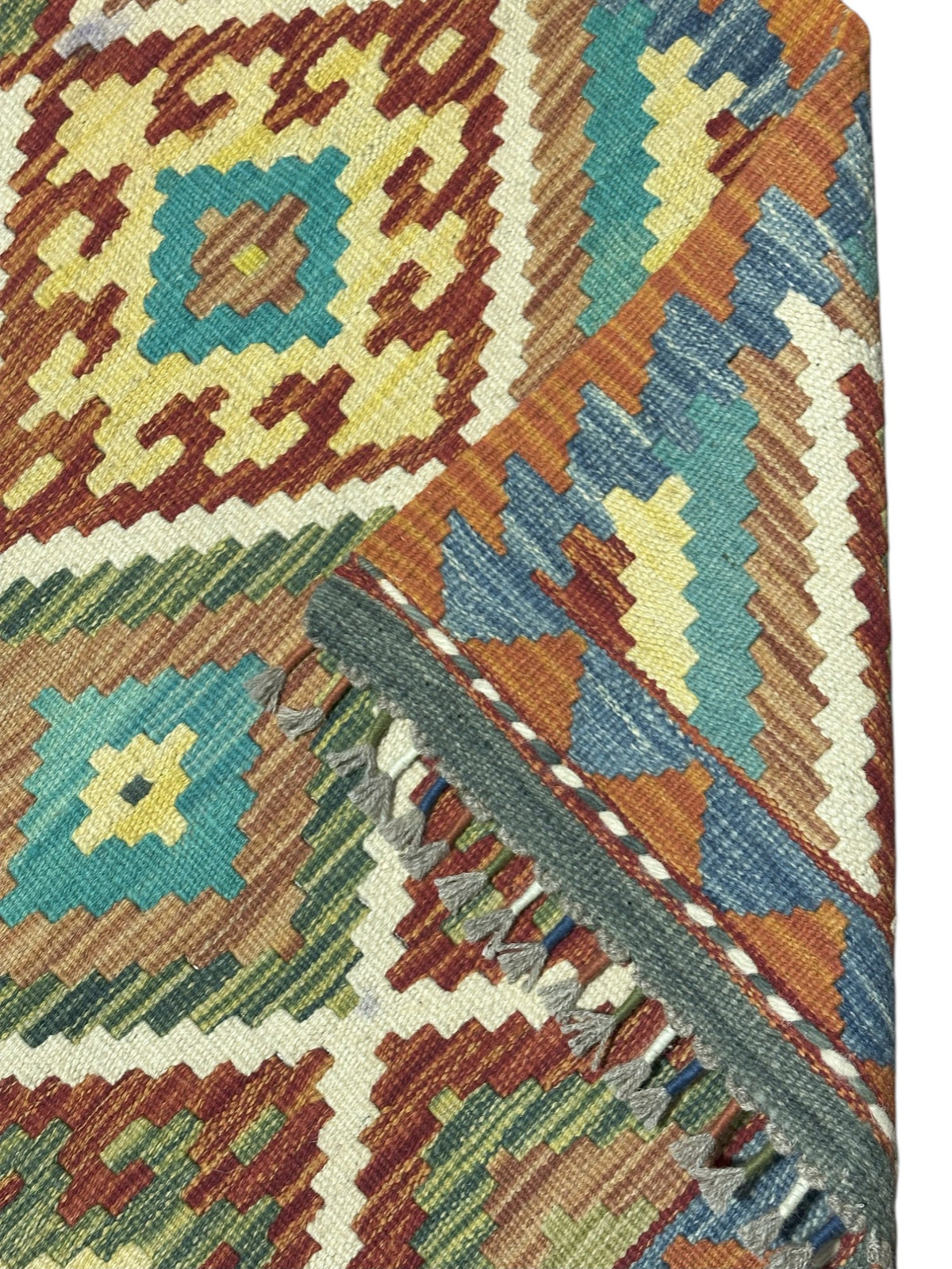 Afghan Kilim Rug 2'9" x 4'5", Hand-Woven Wool, No. 306, view 3