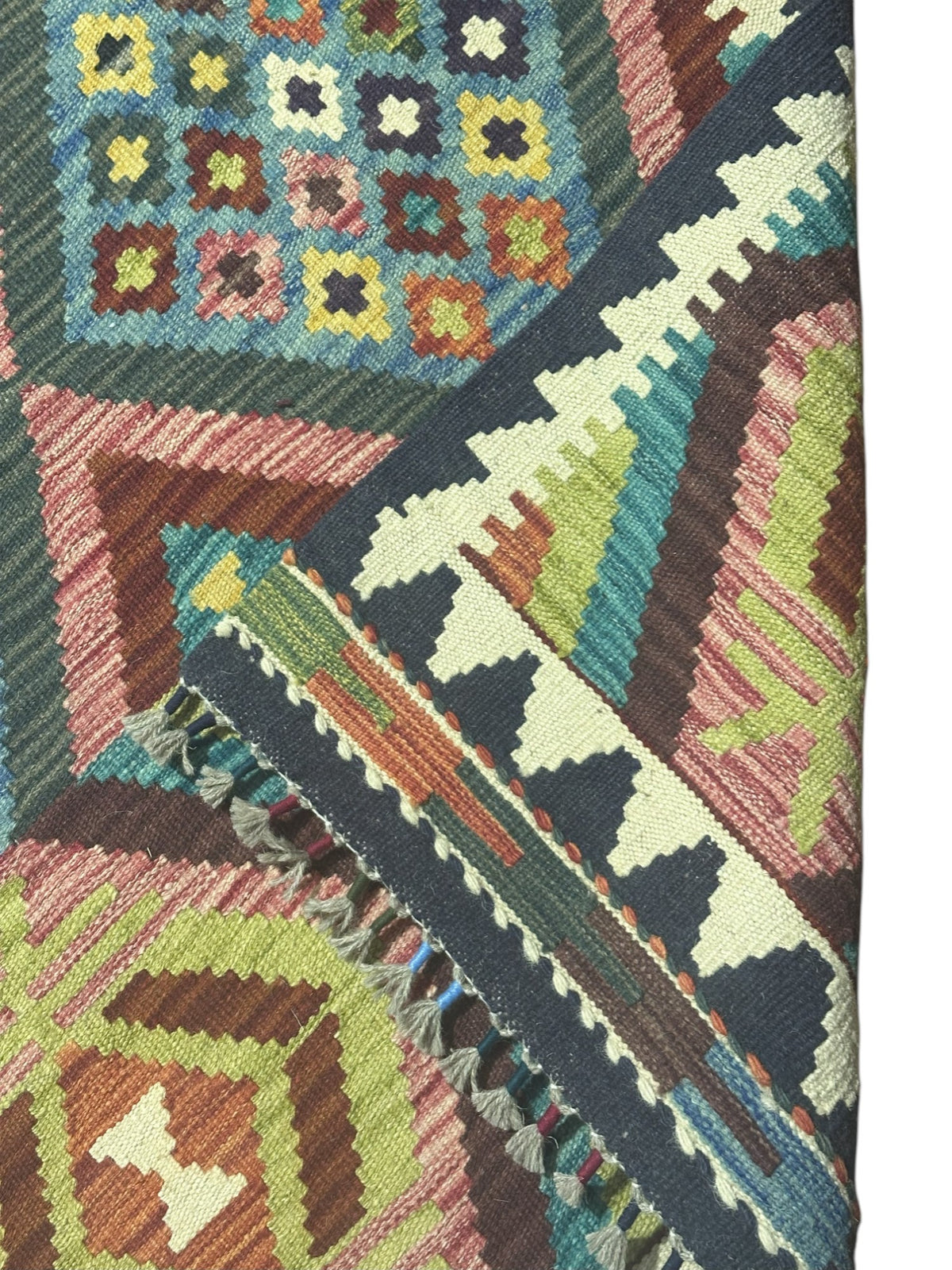 Afghan Kilim Runner 2'9" x 7'9", Hand-Woven Wool, No. 331, view 3