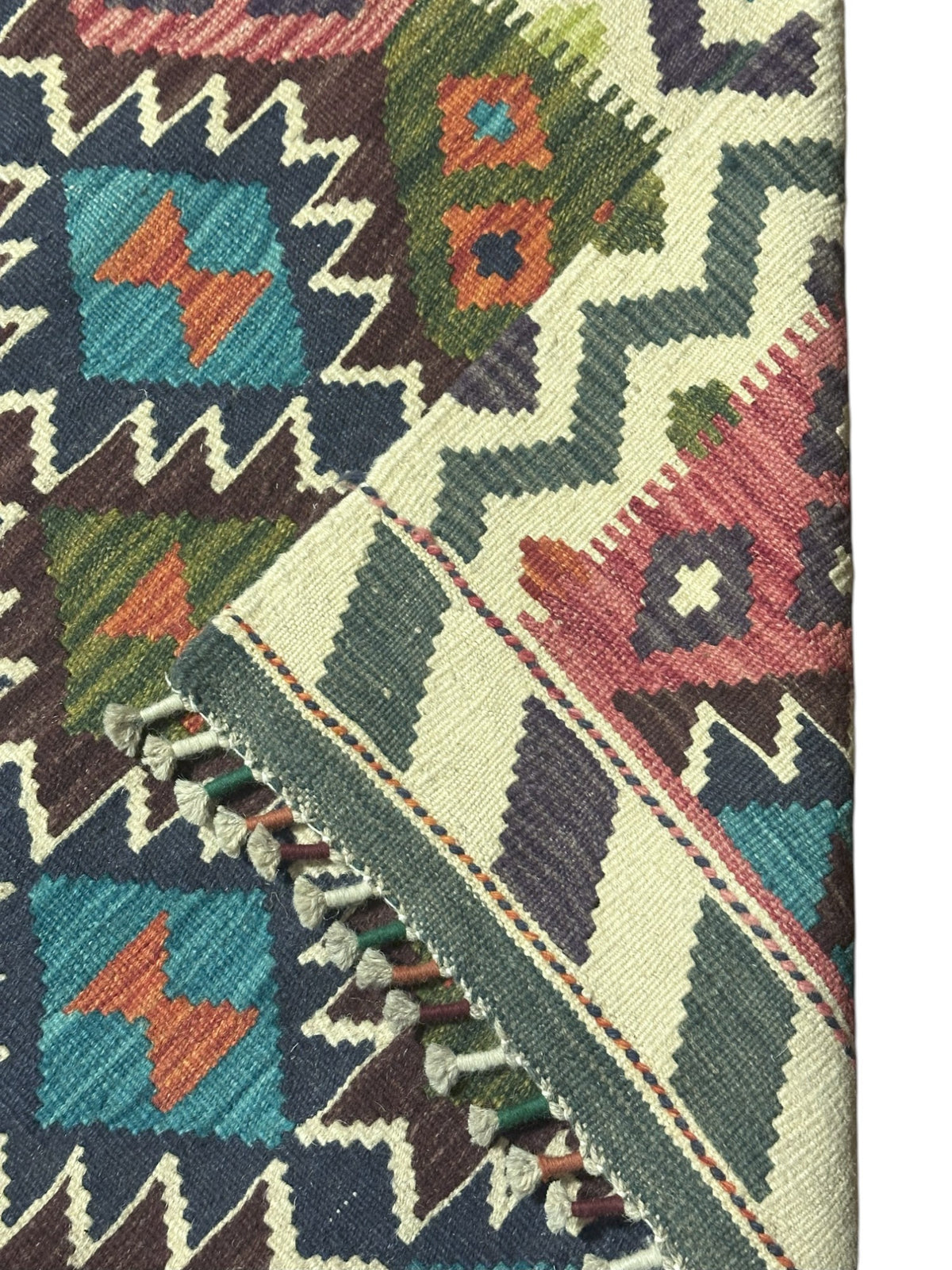 Afghan Kilim Runner 2'9" x 7'9", Hand-Woven Wool, No. 334, view 3