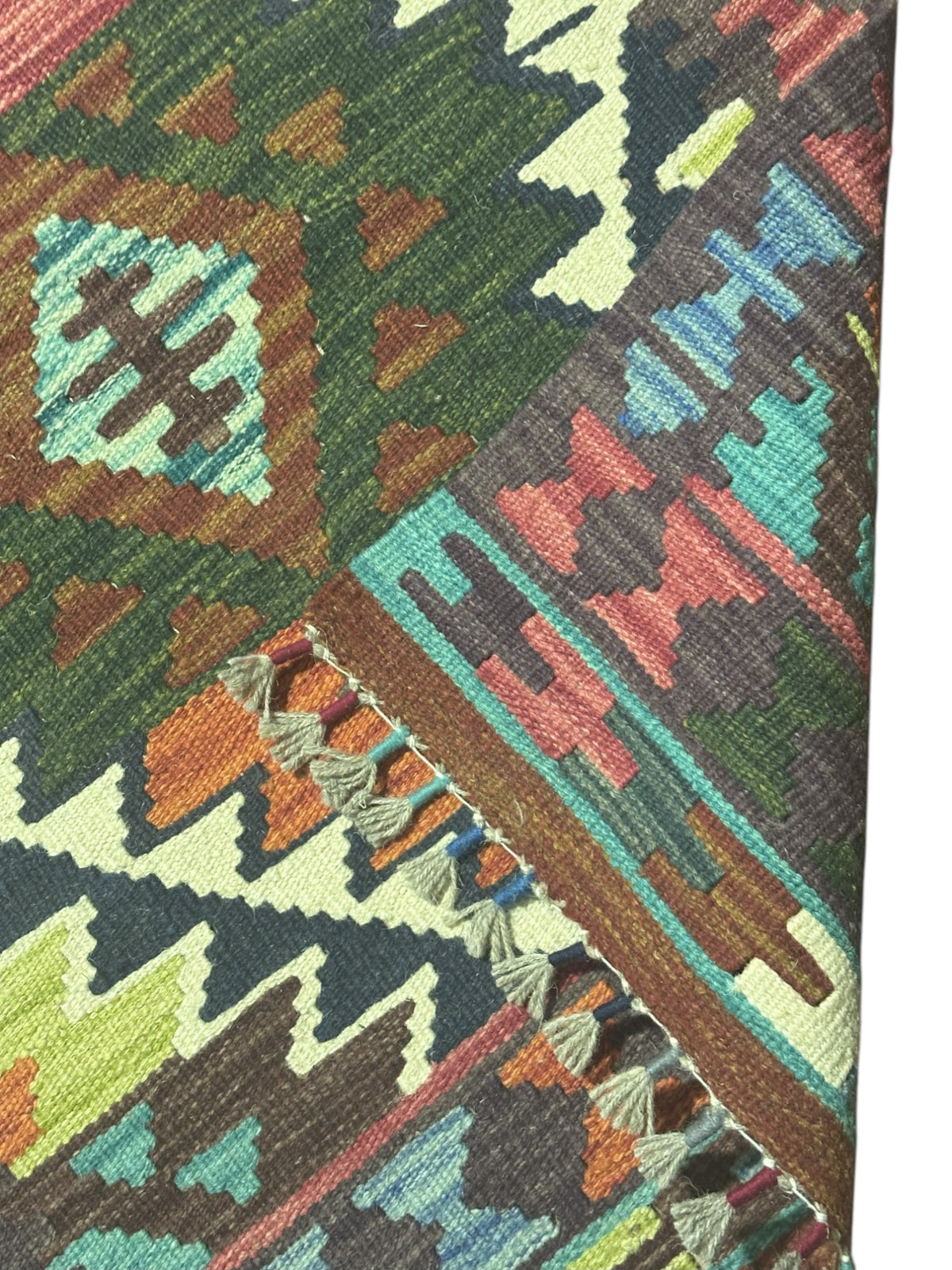 Afghan Kilim Runner 2' x 6'9", Hand-Woven Wool, No. 338, view 3