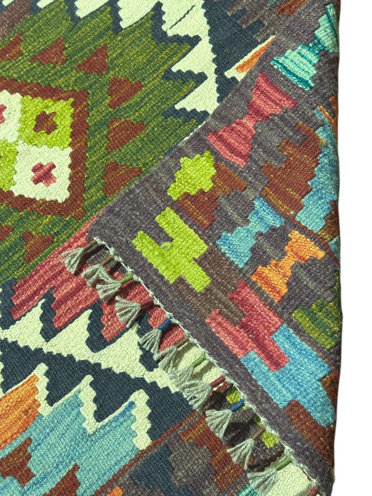 Afghan Kilim Runner 2'3" x 6'10", Hand-Woven Wool, No. 339, view 3