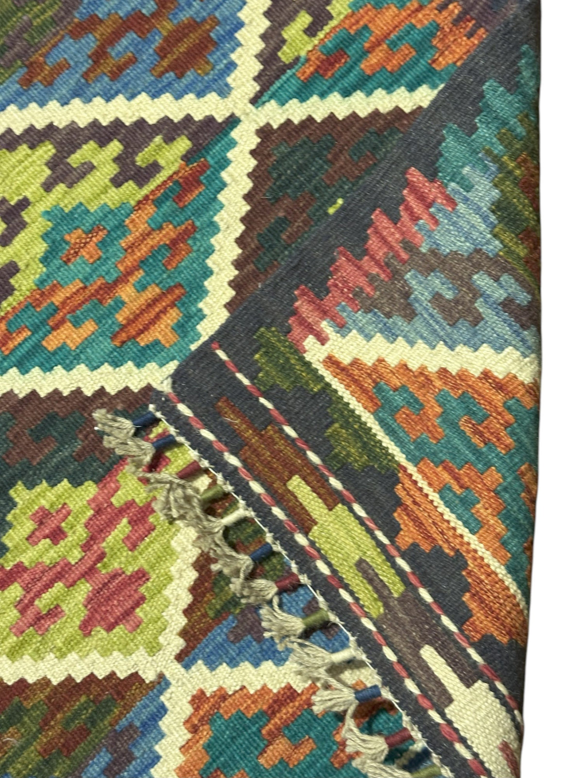 Afghan Kilim Runner 2'2" x 6'7", Hand-Woven Wool, No. 344, view 3