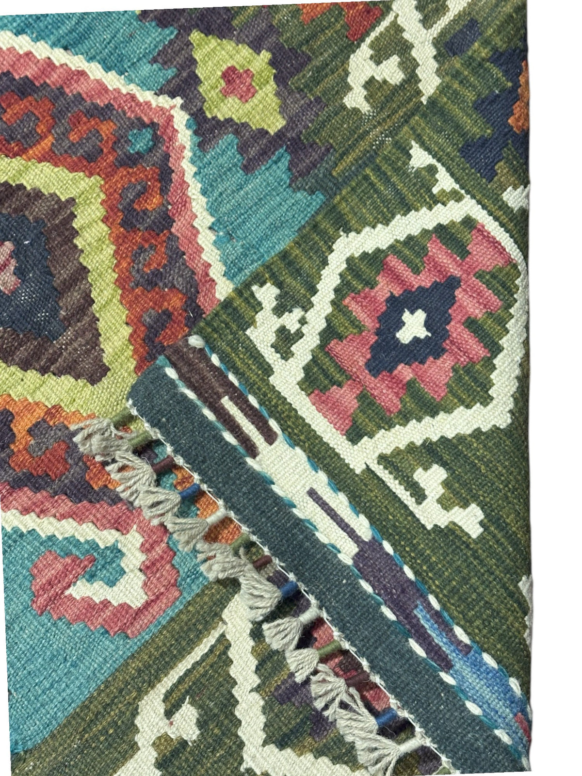 Afghan Kilim Runner 2'9" x 6'10", Hand-Woven Wool, No. 346, view 3