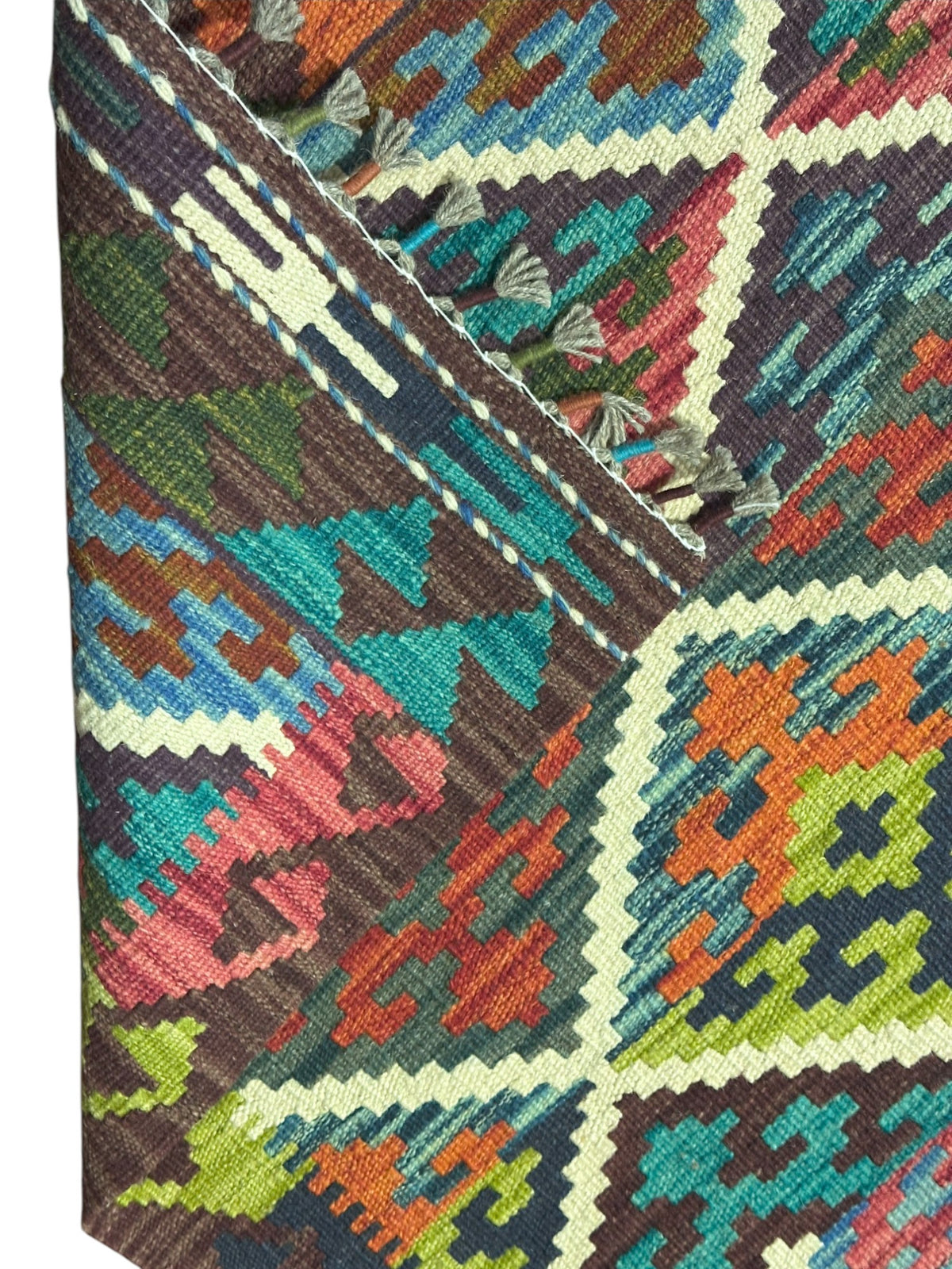 Afghan Kilim Runner 2'3" x 6'7", Hand-Woven Wool, No. 347, view 3